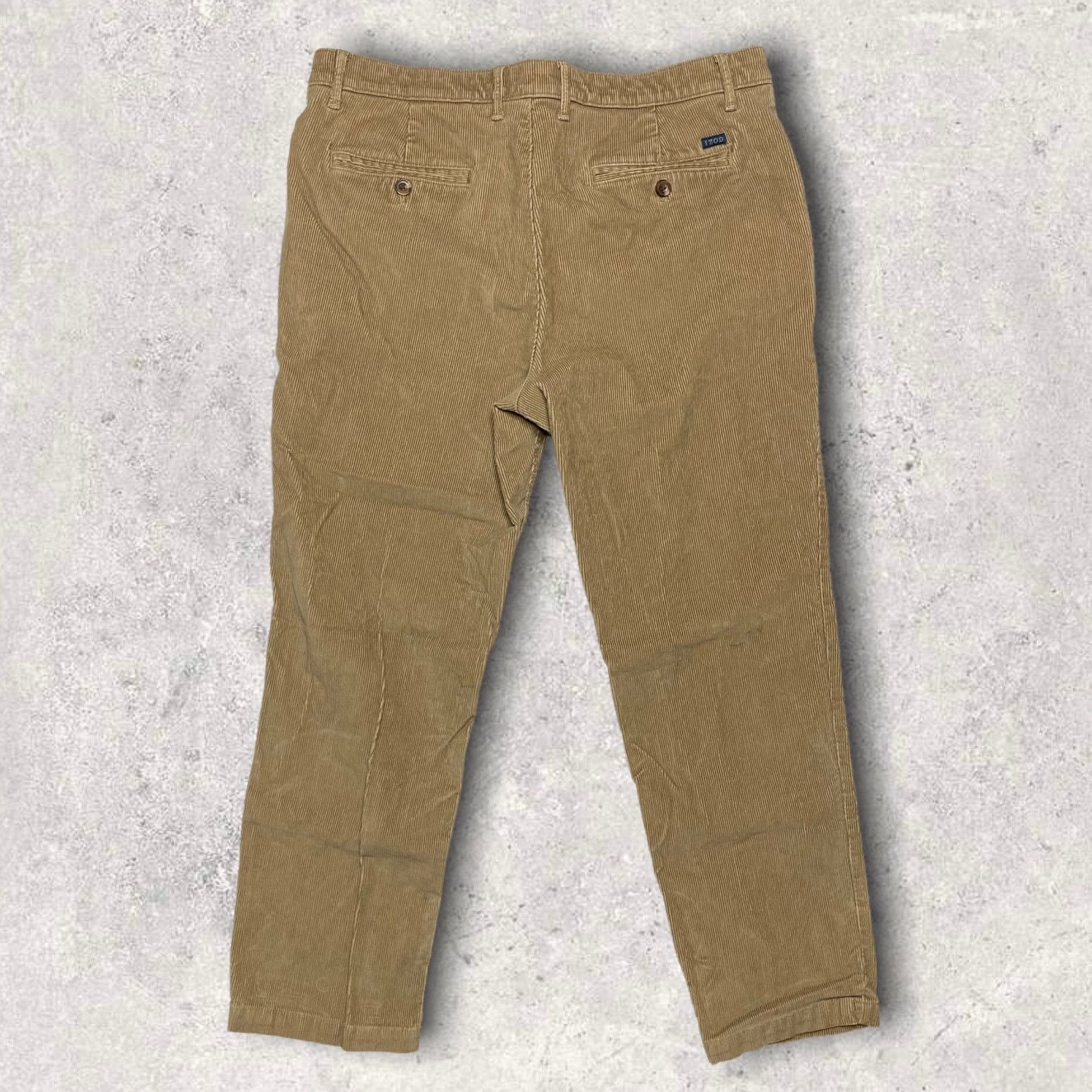 image of Crazy Corduroy Pants Straight Fit Tan Skater Izod, Men's (Size 36)