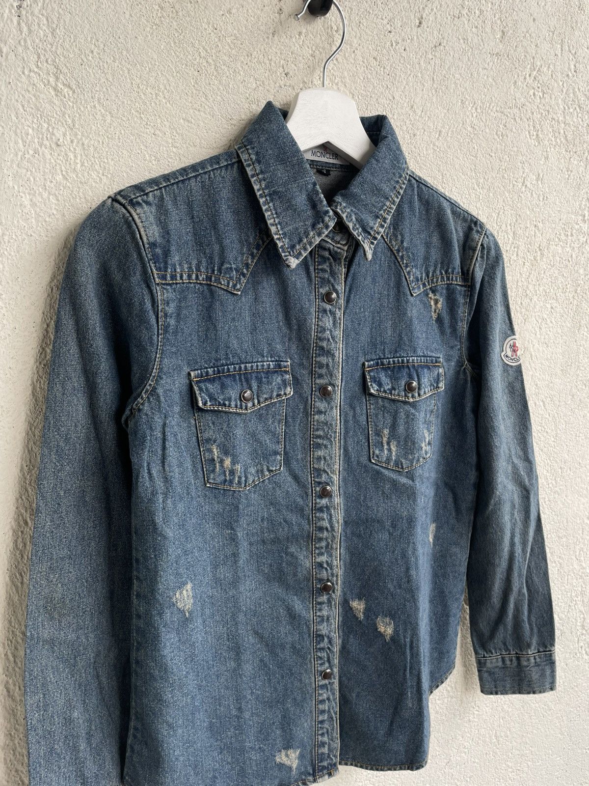 Maison Margiela 2000s Moncler Denim Shirt Distressed Y2K Ifsix Hysteric Size S / US 4 / IT 40 - 5 Thumbnail