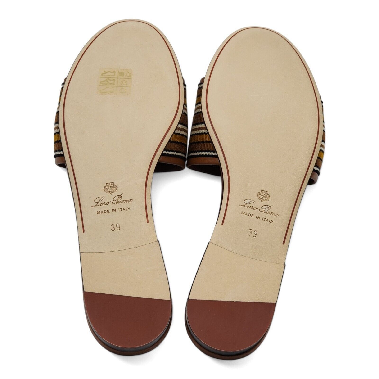 Loro Piana The Suitcase Stripe Sandals - Fabric Leather - Brown 39 $750 Size US 9 / IT 39 - 6 Thumbnail