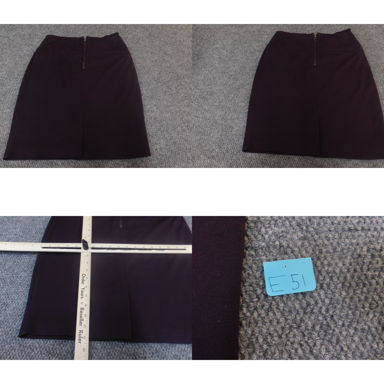 Vintage New York and Company Skirt Womens 6 Purple Zip Knee Length A-Line Plaid Zipper Midi? Size 28" / US 6 / IT 42 - 8 Thumbnail