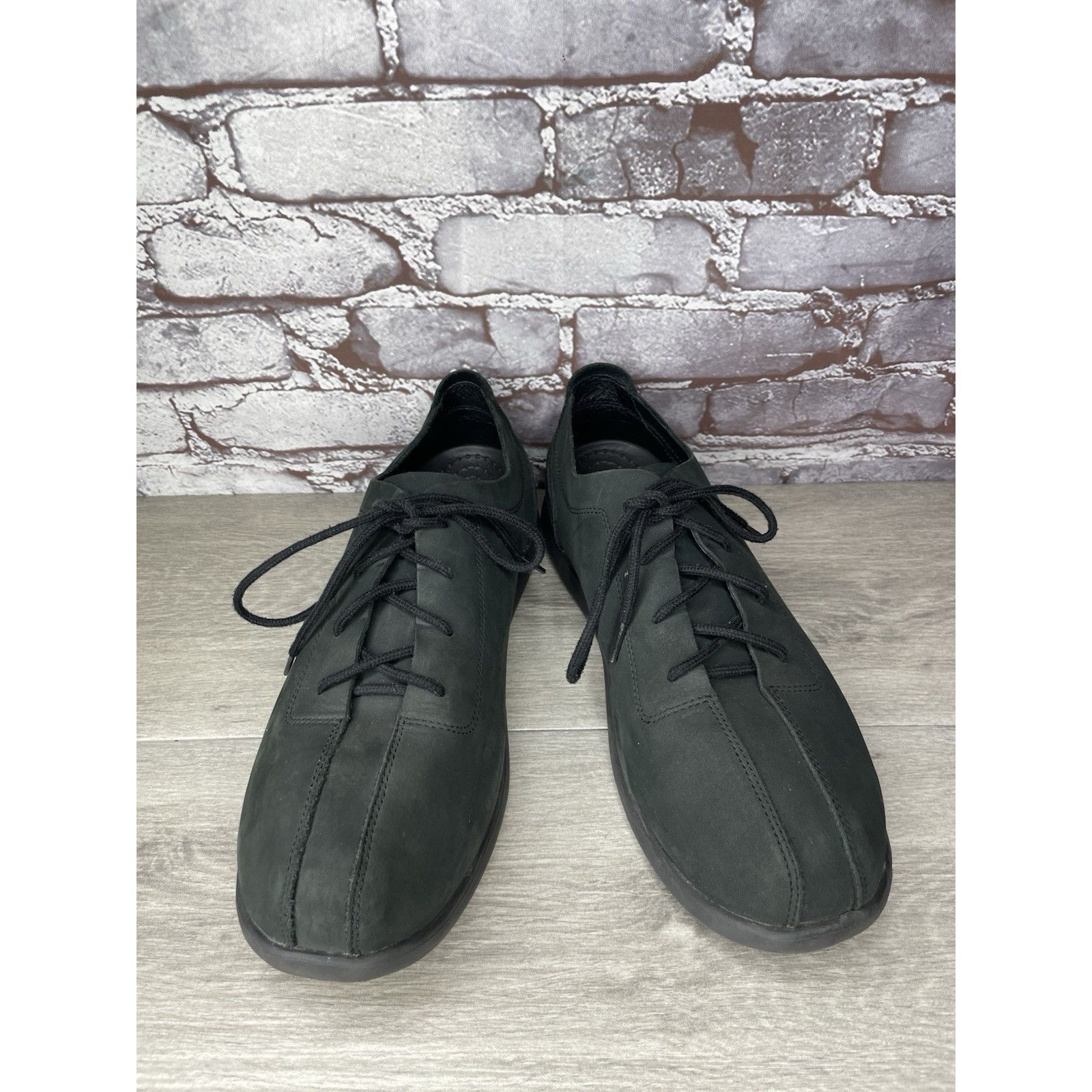 Crocs Crocs Venture Black leather Casual Oxfords lace up Comfort S Size US 12 / EU 45 - 3 Thumbnail
