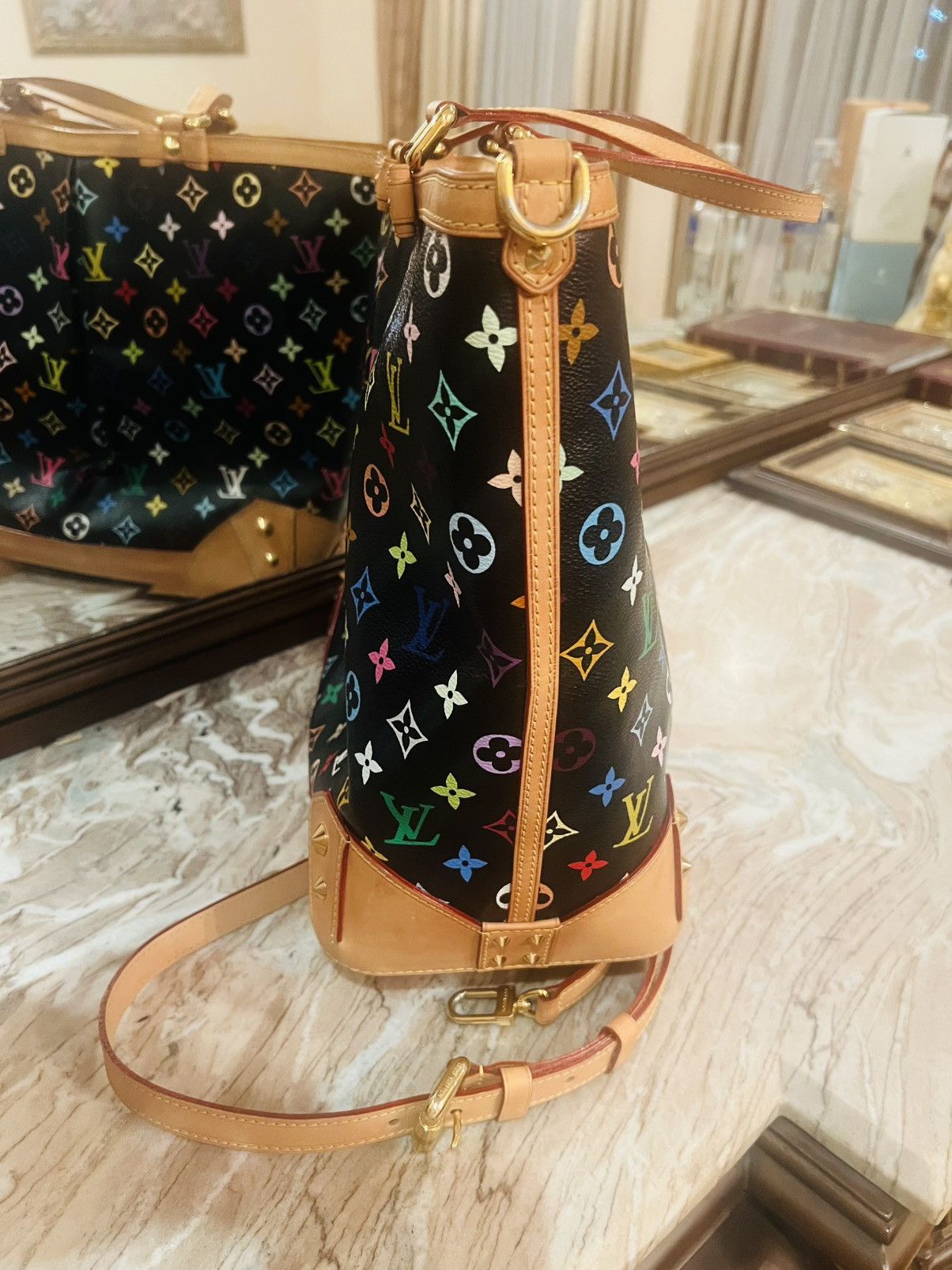 Louis Vuitton LOUIS VUITTON Monogram Multicolor Sharleen GM Tote Bag Noir Size ONE SIZE - 5 Thumbnail