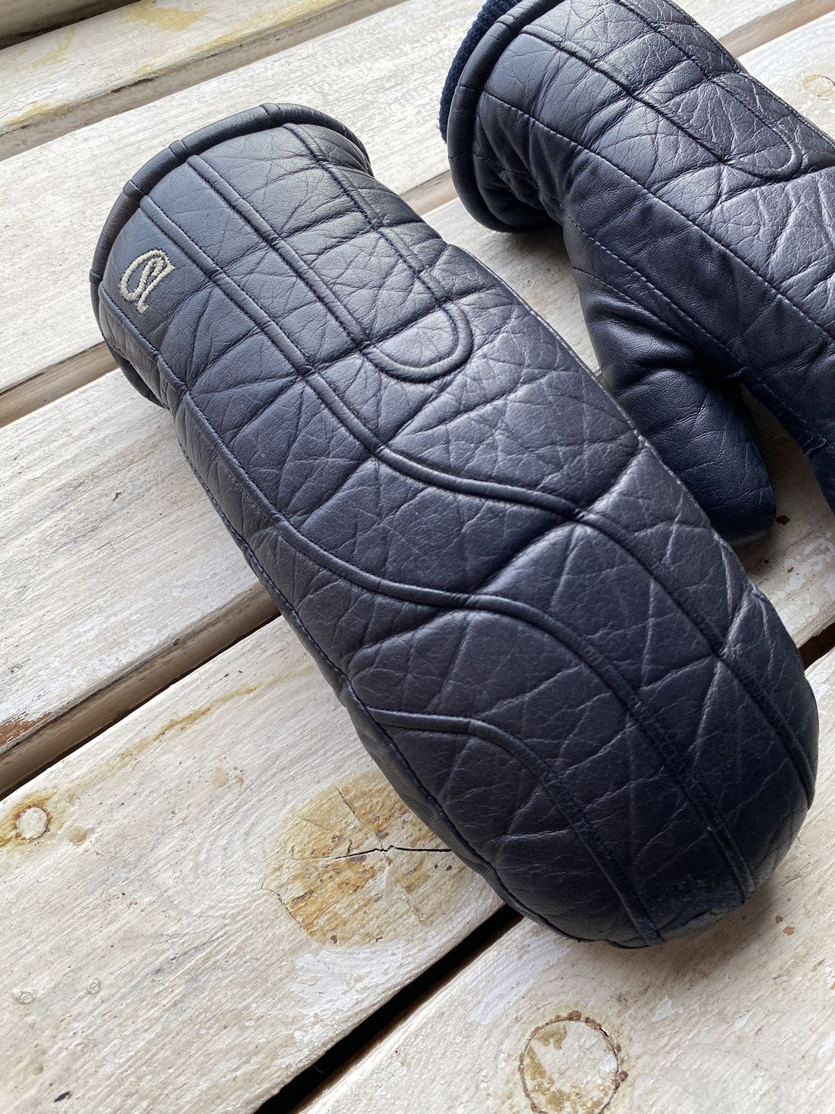 Japanese Brand × Leather × Vintage Vintage Made in Japan Black Leather motorcycle puffer gloves Size ONE SIZE - 3 Thumbnail