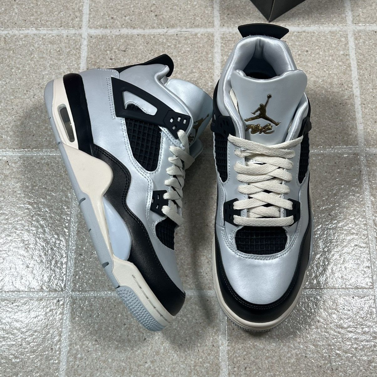 Jordan Brand × Nike Air Jordan 4 Retro GS Pure Platinum Metallic Gold Shoes 7y Size US 8.5 / IT 38.5 - 2 Thumbnail