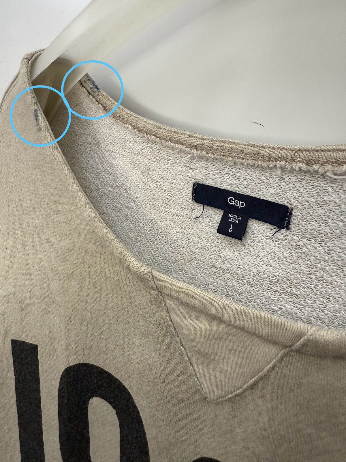Gap 🔥 Vintage Design GAP Loose Neck Sweatshirt - L Size M / US 6-8 / IT 42-44 - 5 Thumbnail