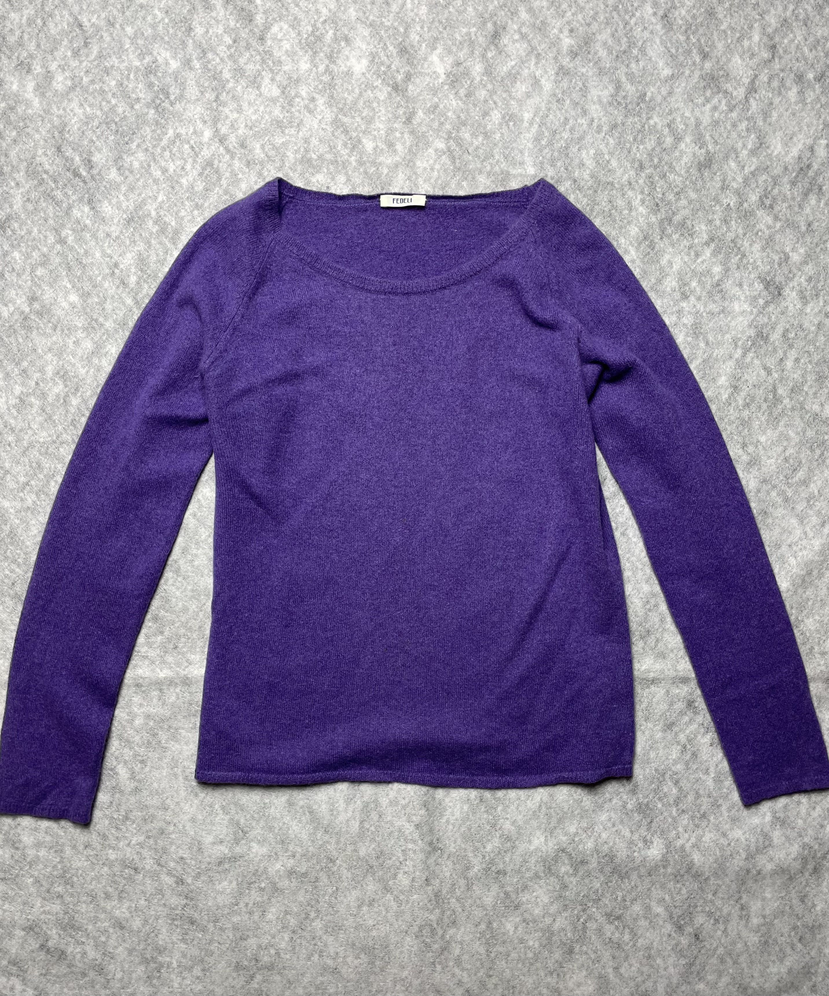 Fedeli FEDELI Cashmere Pullover Sweater Purple Womens Size M / US 6-8 / IT 42-44 - 5 Thumbnail