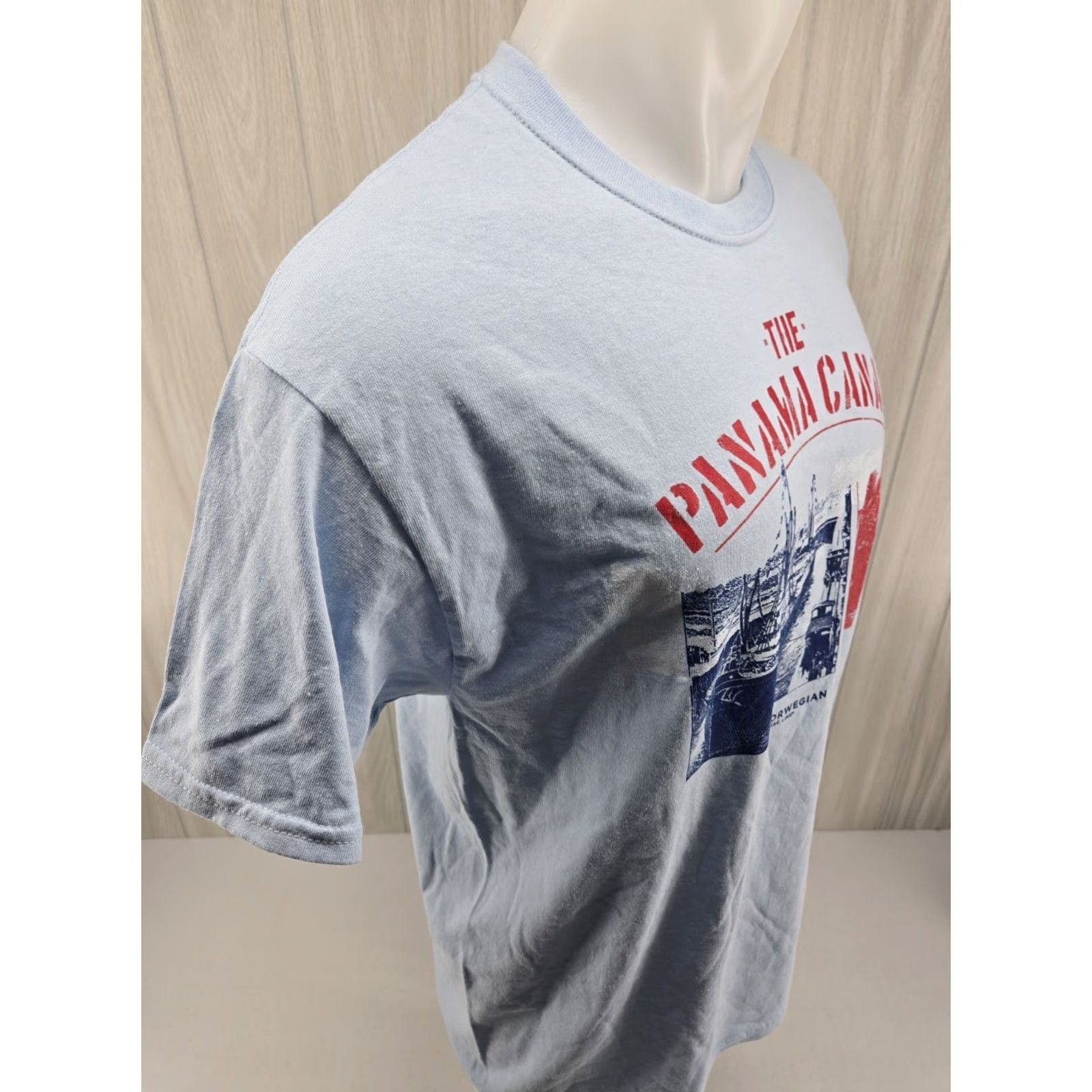 Gildan Norwegian Cruise Line Panama Canal T Shirt Mens L Blue Short Sleeve Gildan 100% Cotton Logo Vintage: No Size US L / EU 52-54 / 3 - 7 Thumbnail