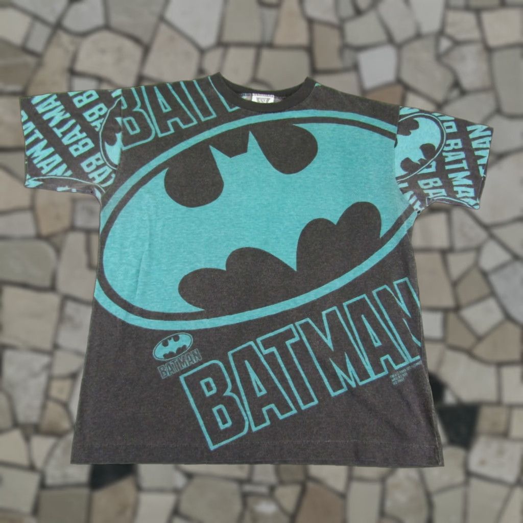 Vintage VINTAGE Batman Shirt Mens Large Black Blue All Over Print Single Stitch AOP 1992 Size US L / EU 52-54 / 3 - 1 Thumbnail