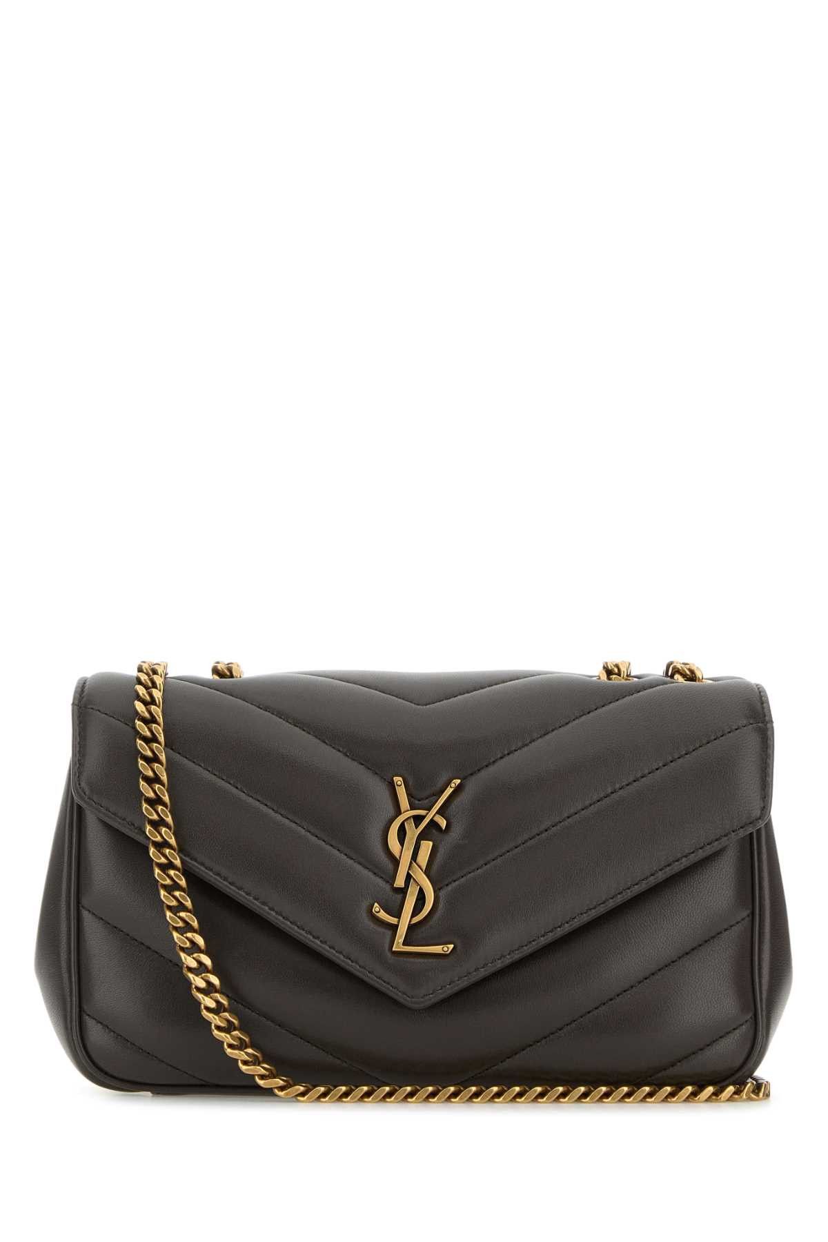 Saint Laurent Paris Dark Grey Leather Small Loulou Shoulder Bag Size ONE SIZE - 1 Thumbnail