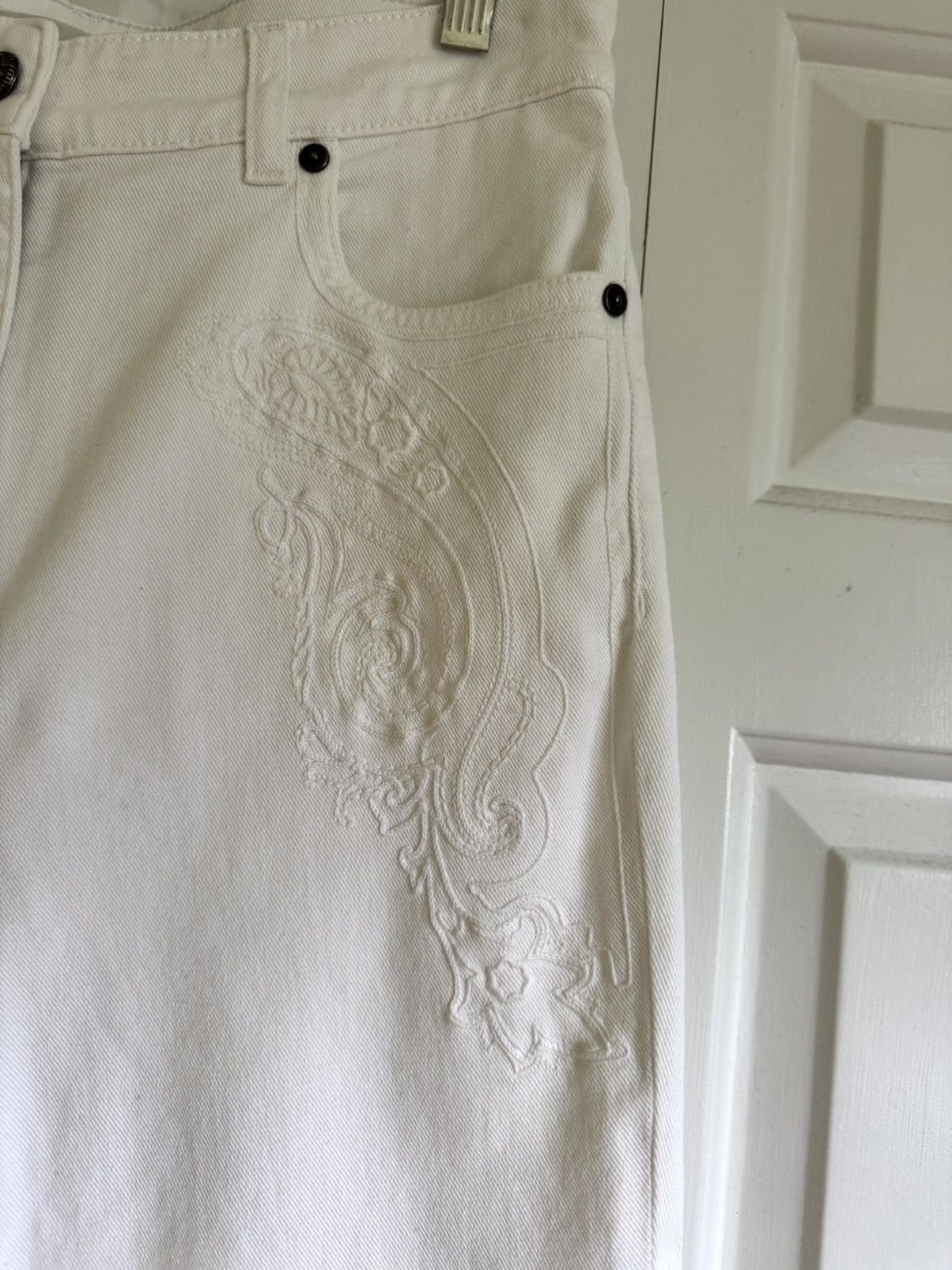 Etro ETRO Women White Embroidered Skinny Jeans 29 NWOT Size 29" - 3 Thumbnail