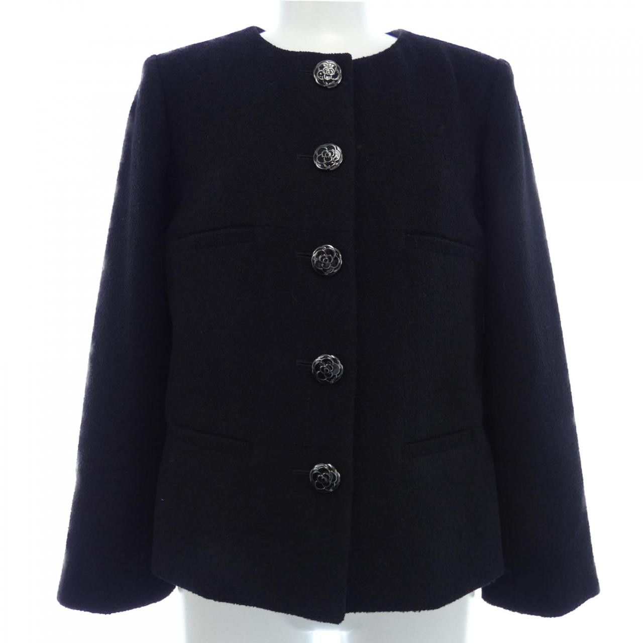Chanel Chanel Collarless Jacket Jacket Textile Outerwear P52753V18196 15K DUTY FREE for USA