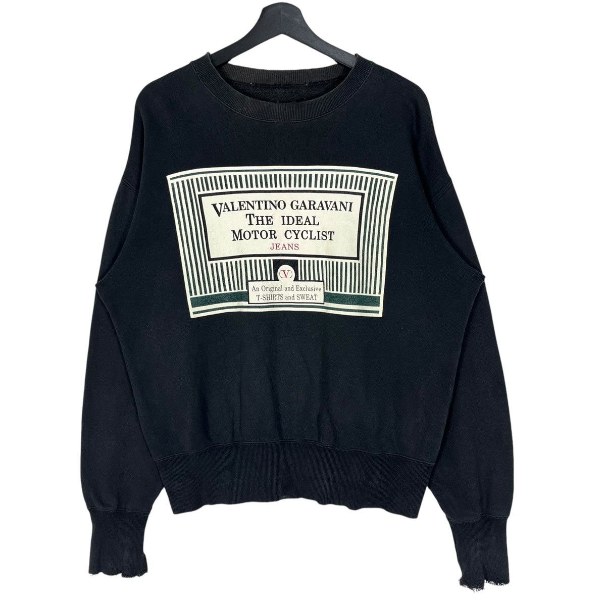 Valentino × Vintage Distressed Vintage 90’s Valentino Garavani Jeans Sweatshirt Size US L / EU 52-54 / 3 - 1 Thumbnail