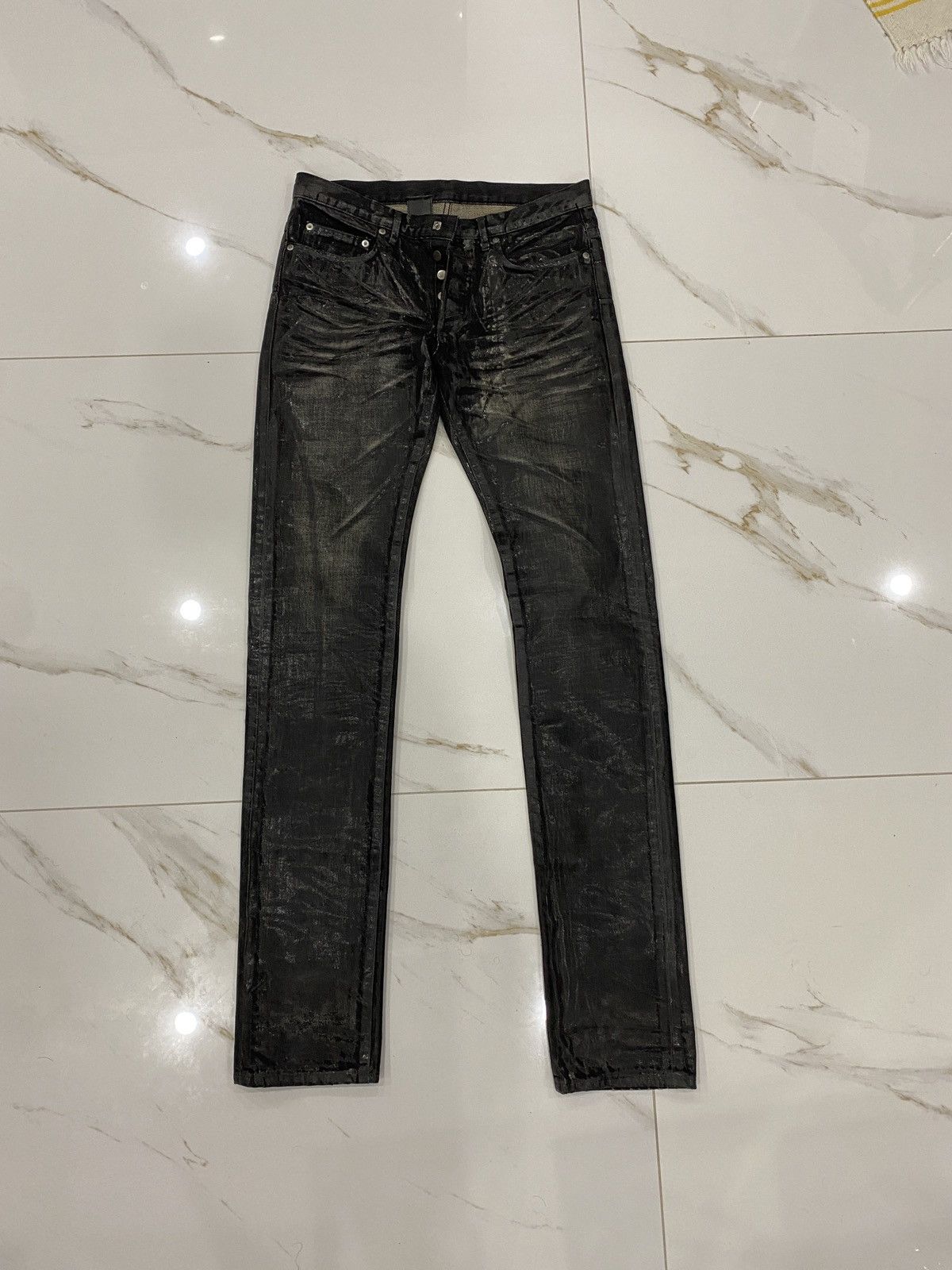 Dior Dior Homme Aw03 Luster Black Waxed Jeans Grailed