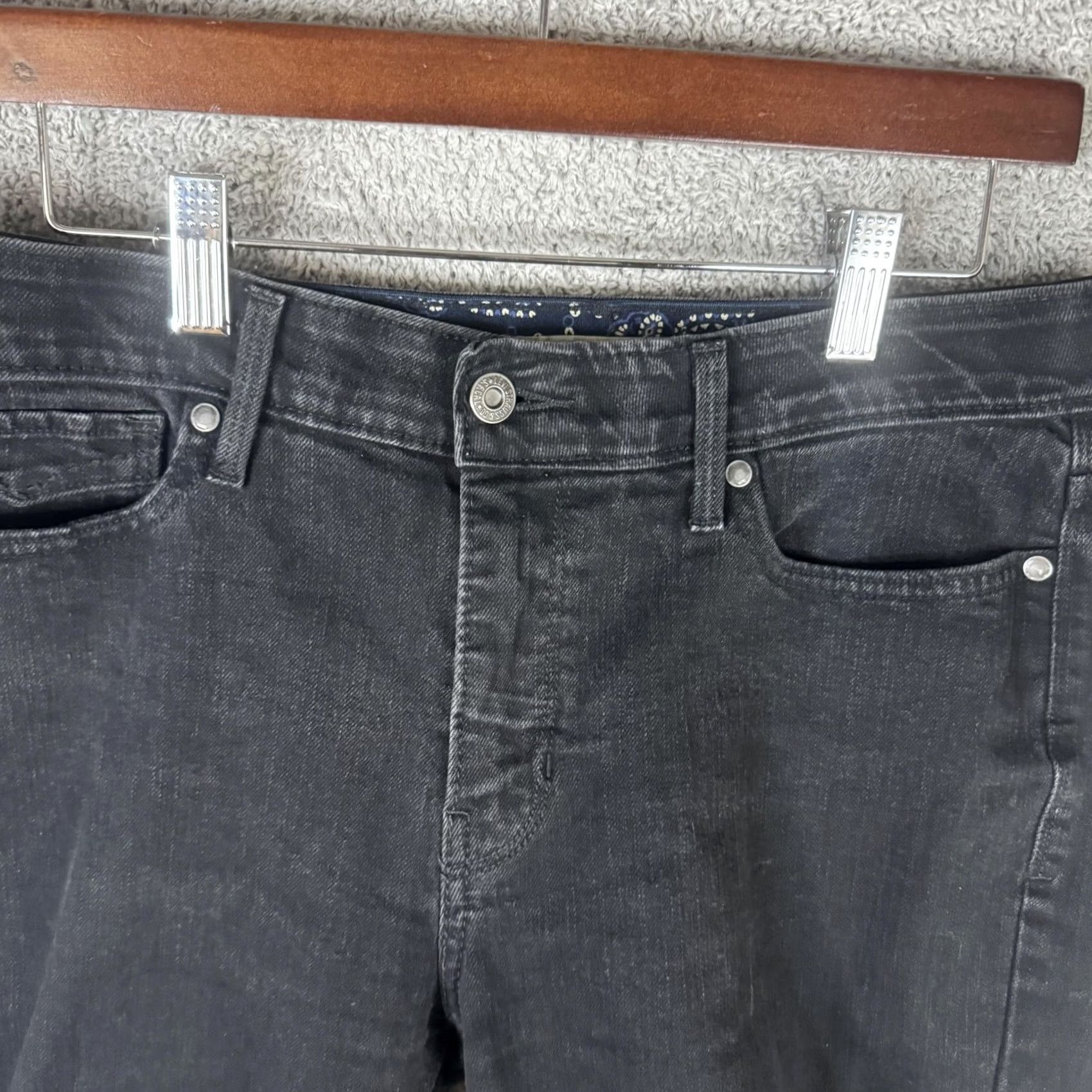 Levi's Levis Perfect Waist 525 Jeans Womens 12 Black Straight Leg Dark Wash Stretch Size 34" / US 12 / IT 48 - 4 Thumbnail