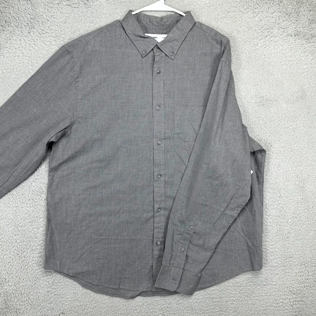 Old Navy Old Navy Button Down Shirt Mens 2XL Grey Casual Slim Fit Long Sleeve Button-Up Shirt Size US XXL / EU 58 / 5 - 4 Thumbnail