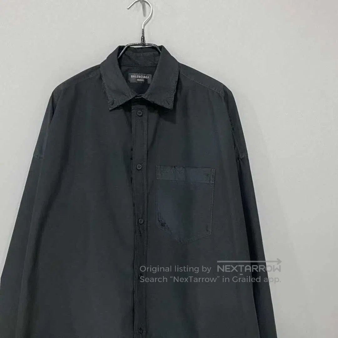 Balenciaga Balenciaga Tech Fabric Distressed Shirt. Size XXS / US 00 / IT 34 - 2 Thumbnail