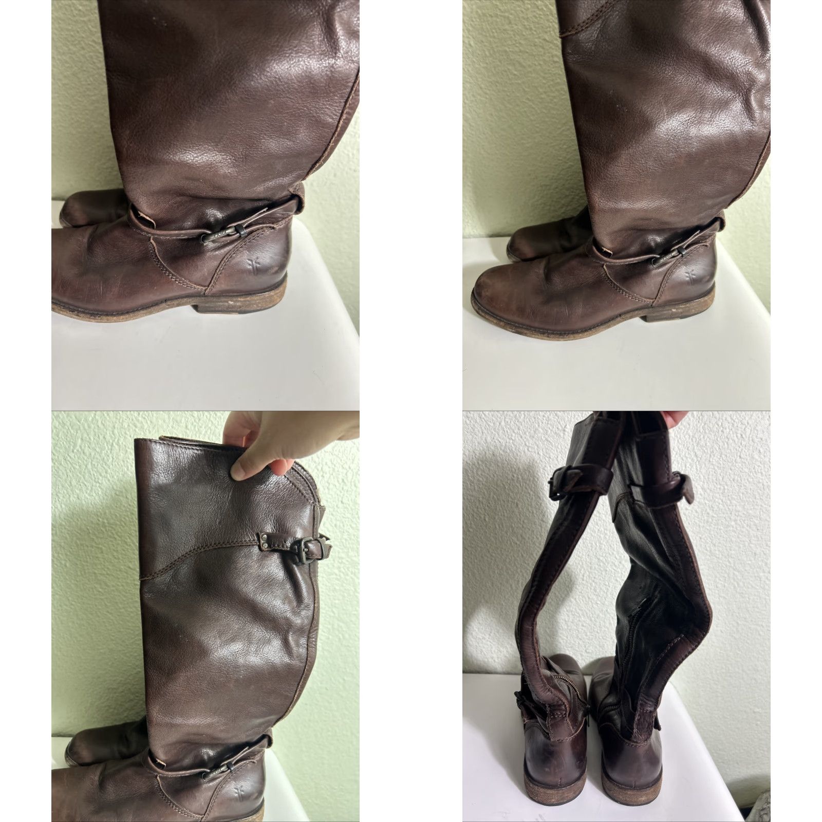 Frye Frye Boots Knee-High Brown Leather Pull On 8B Women’s Shaft Knee-High Casual, Workwear, Party/Cocktail, Business Size US 8 / IT 38 - 8 Thumbnail