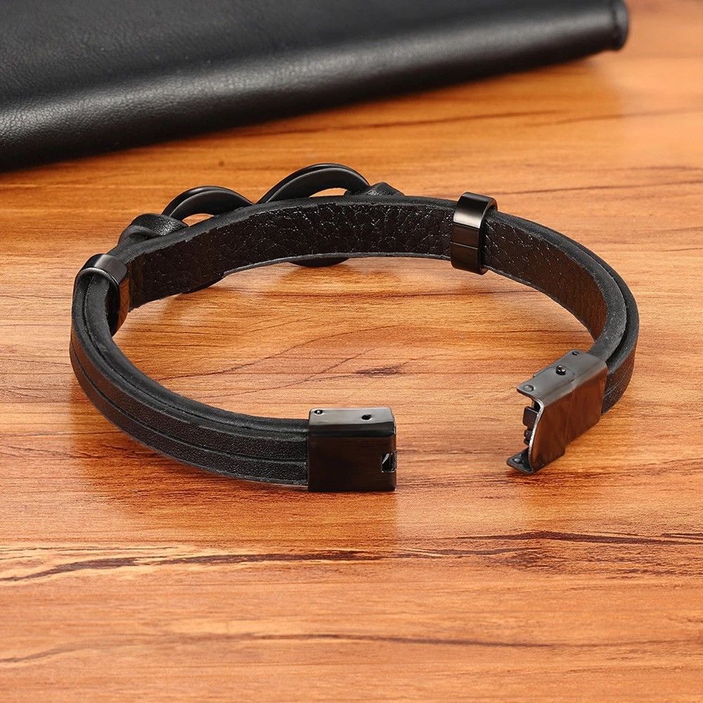 Jewelry × Vintage Luxury Genuine Leather Infinity Symbol Bracelet Size ONE SIZE - 4 Thumbnail