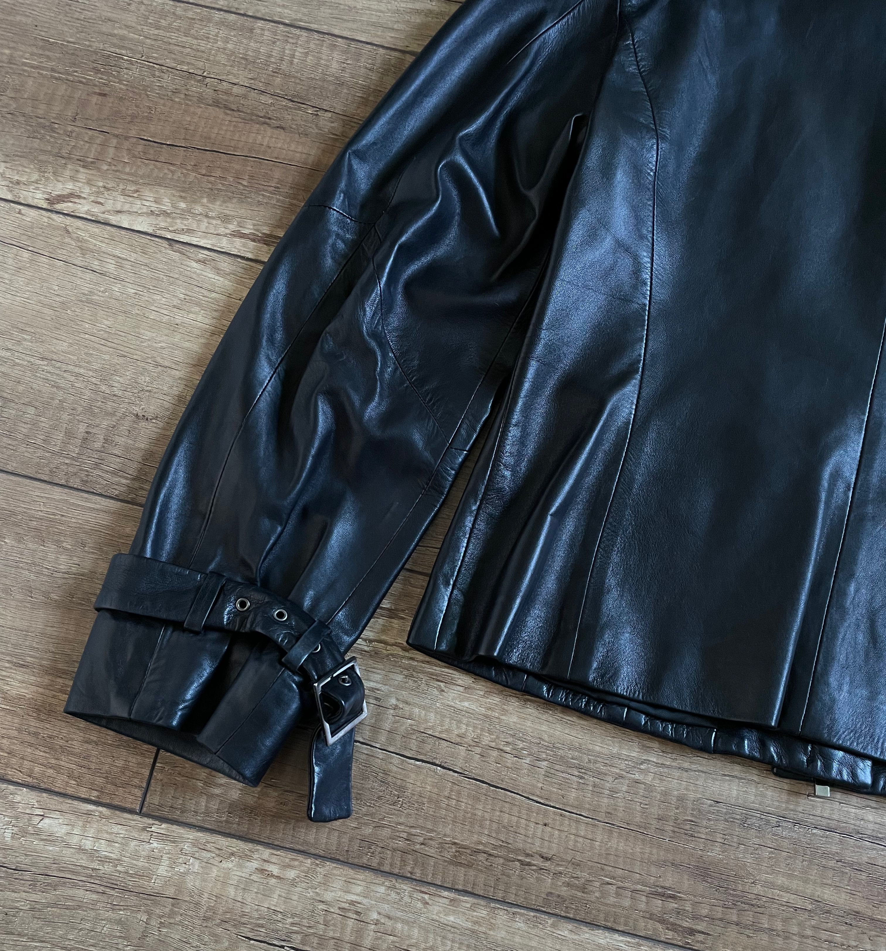 Max Mara Max Mara Black Leather Bomber Jacket Size M / US 6-8 / IT 42-44 - 7 Thumbnail