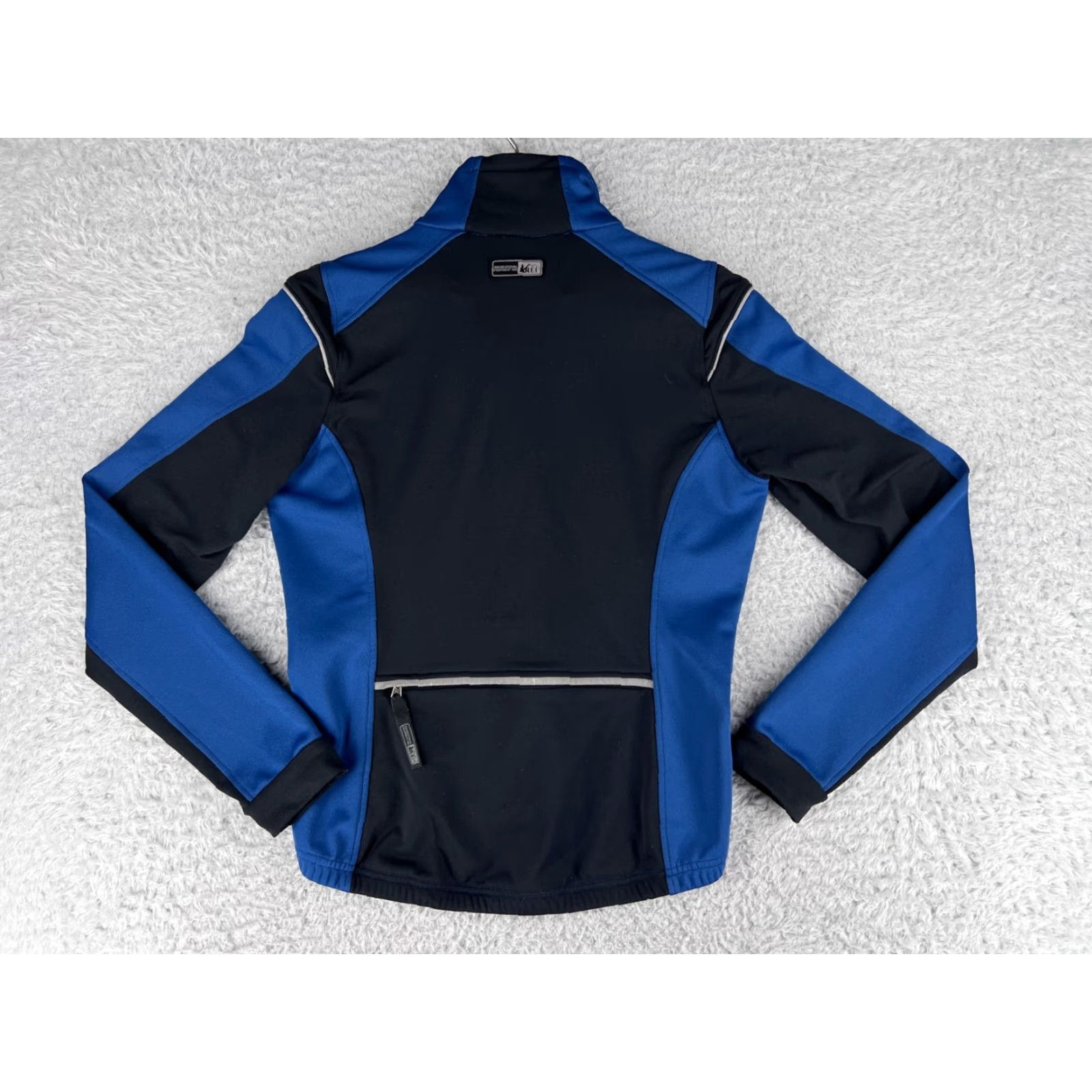Vintage REI Womens Small Blue Black Full Zip Mock Neck Cycling Polyester Blend Sweatshirt Size S / US 4 / IT 40 - 2 Thumbnail