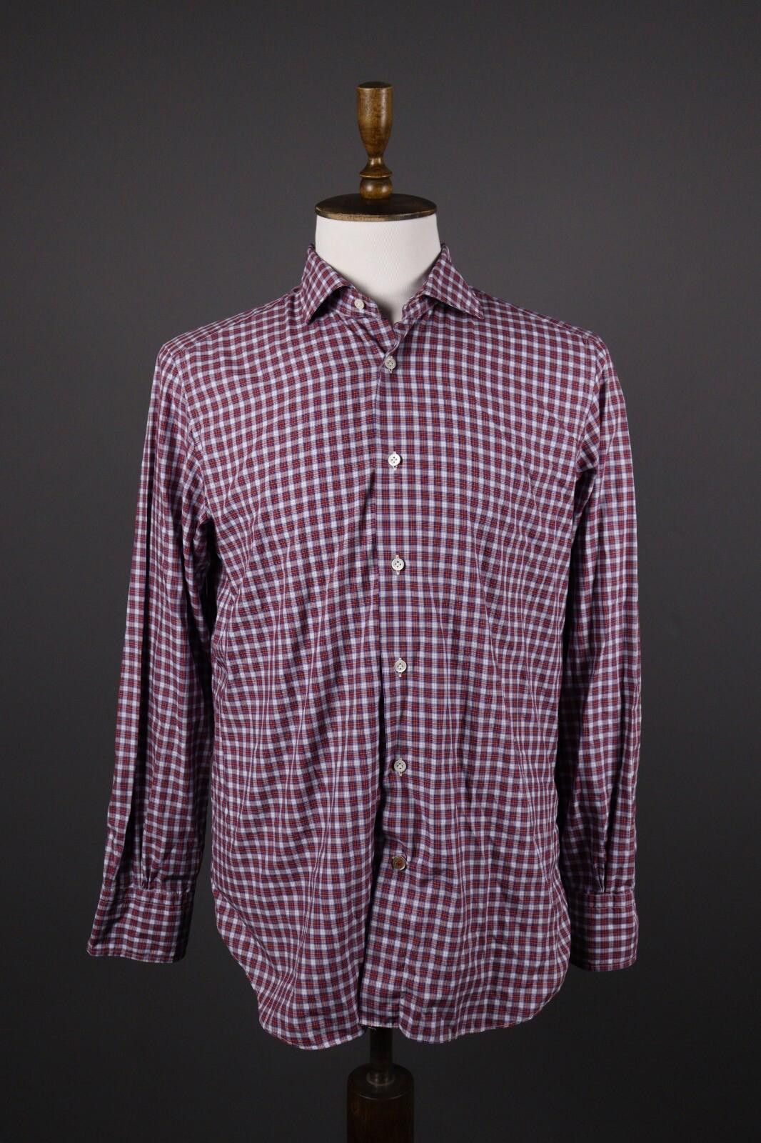 Mazzarelli Mazzarelli Green Stone Check Button Down Shirt Size 42 / 16 Size US M / EU 48-50 / 2 - 1 Thumbnail