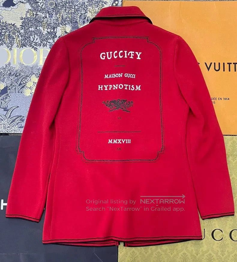 Gucci Gucci Red Wool Knit Coat M. Size M / US 6-8 / IT 42-44 - 3 Thumbnail