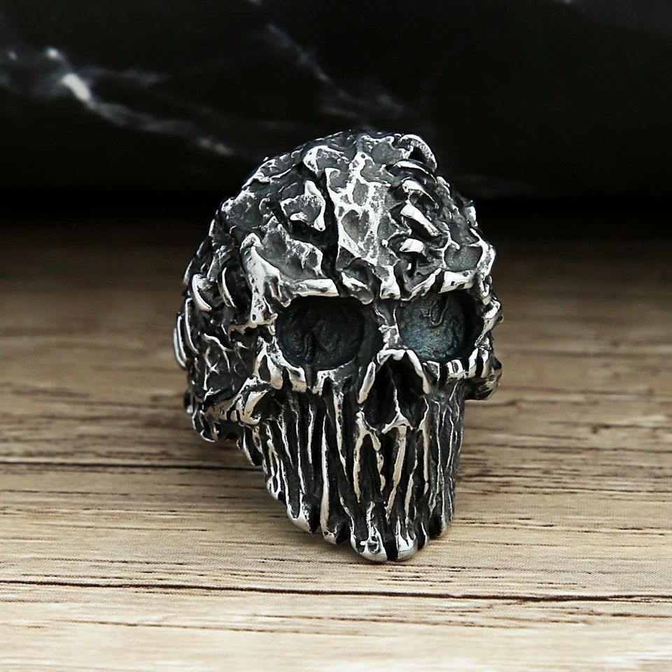 Vintage Black Devil Face Skull Rings Size ONE SIZE - 5 Thumbnail