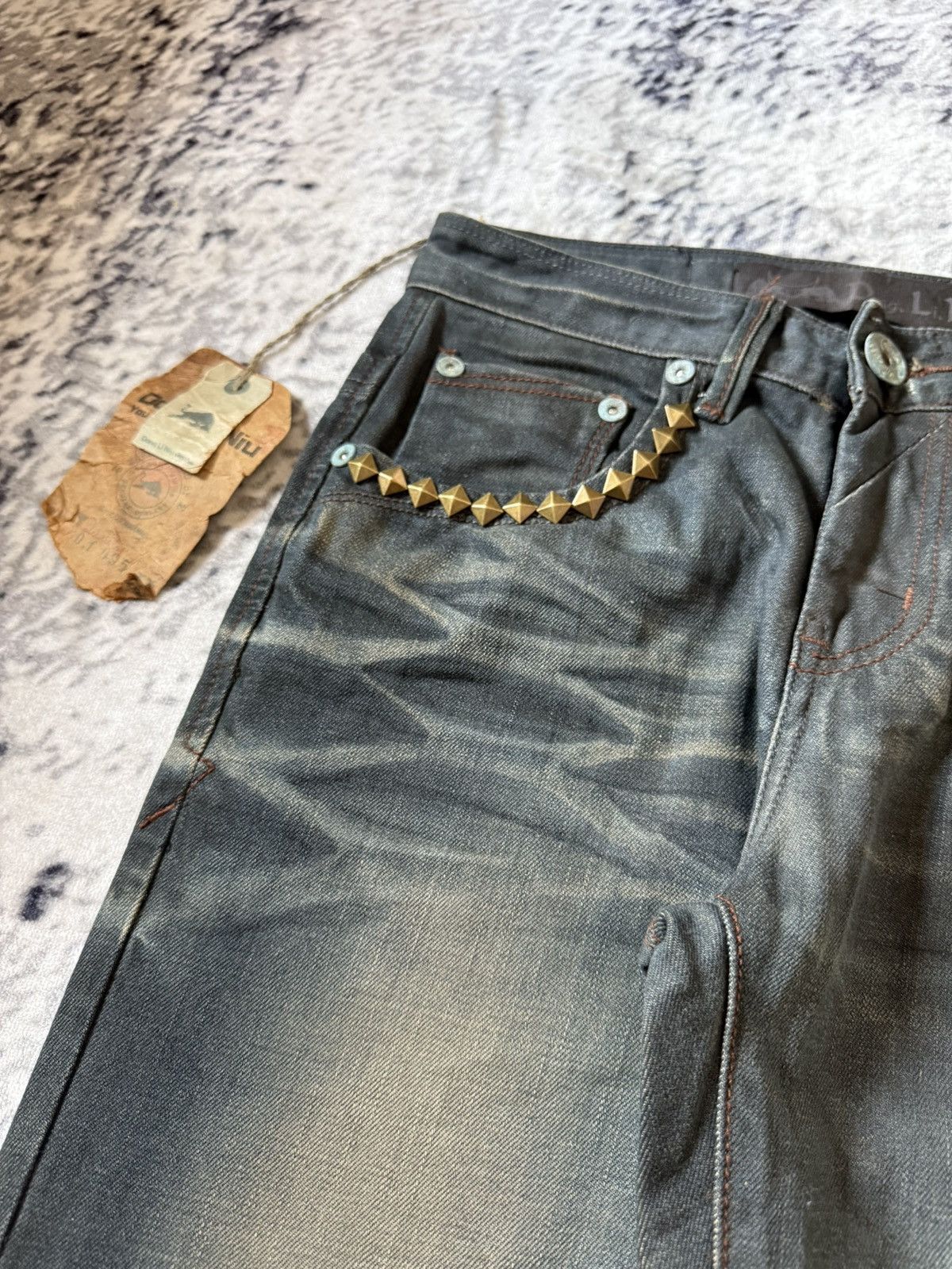 GOSTAR DE FUGA Fuga Style D.L.N Japan Mud Black Wash Studded Jeans Size US 28 / EU 44 - 4 Thumbnail