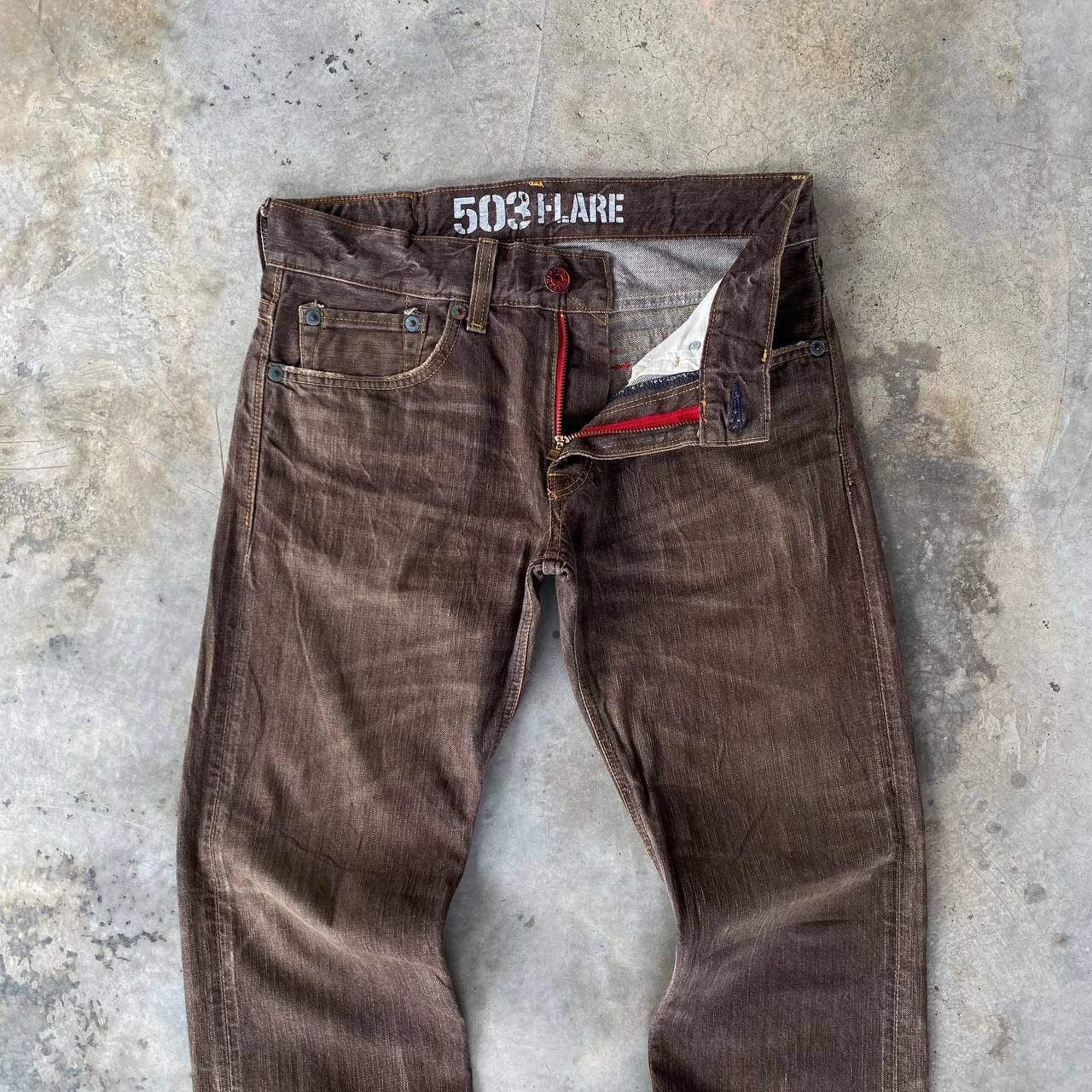 Edwin FLARE EWDIN 503 HERINGBONE GHOSTCLAW DARK BROWN Size US 30 / EU 46 - 4 Thumbnail