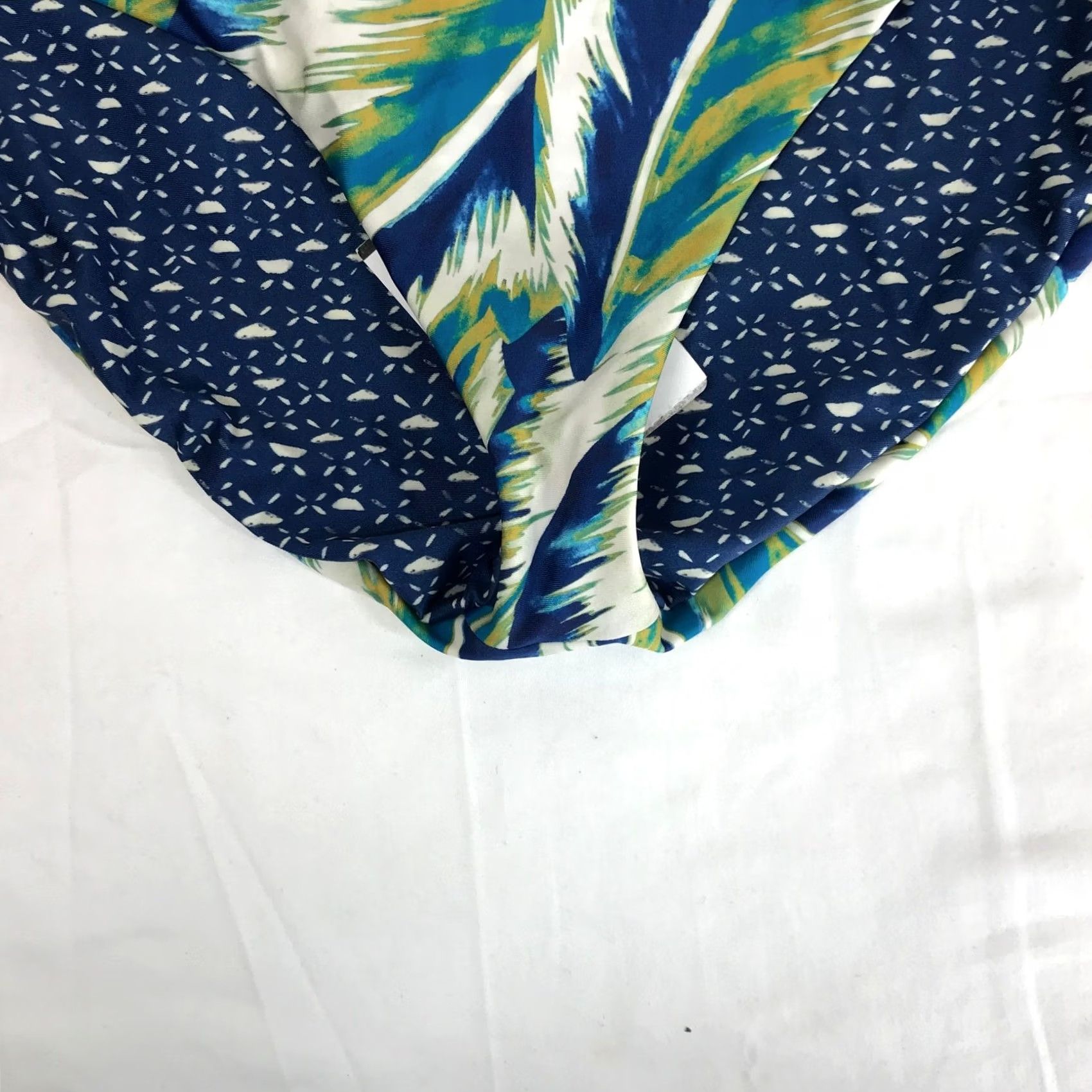 Prana VINTAGE prAna Breya Reversible Bikini Bottom Tropic Panama Blue Palm Leaf Large NWT Size 36" / US 14 / IT 50 - 2 Thumbnail