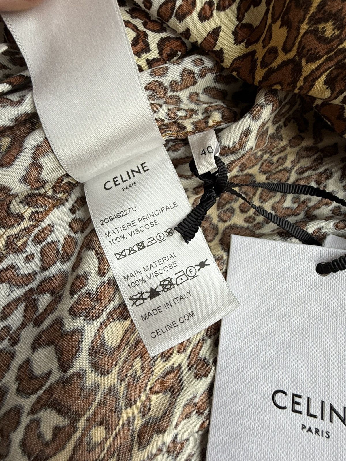 Celine $1.2k 🤑 SS23 Celine leopard Hawaiian shirt Hedi 40 38 ss Size US L / EU 52-54 / 3 - 22 Thumbnail