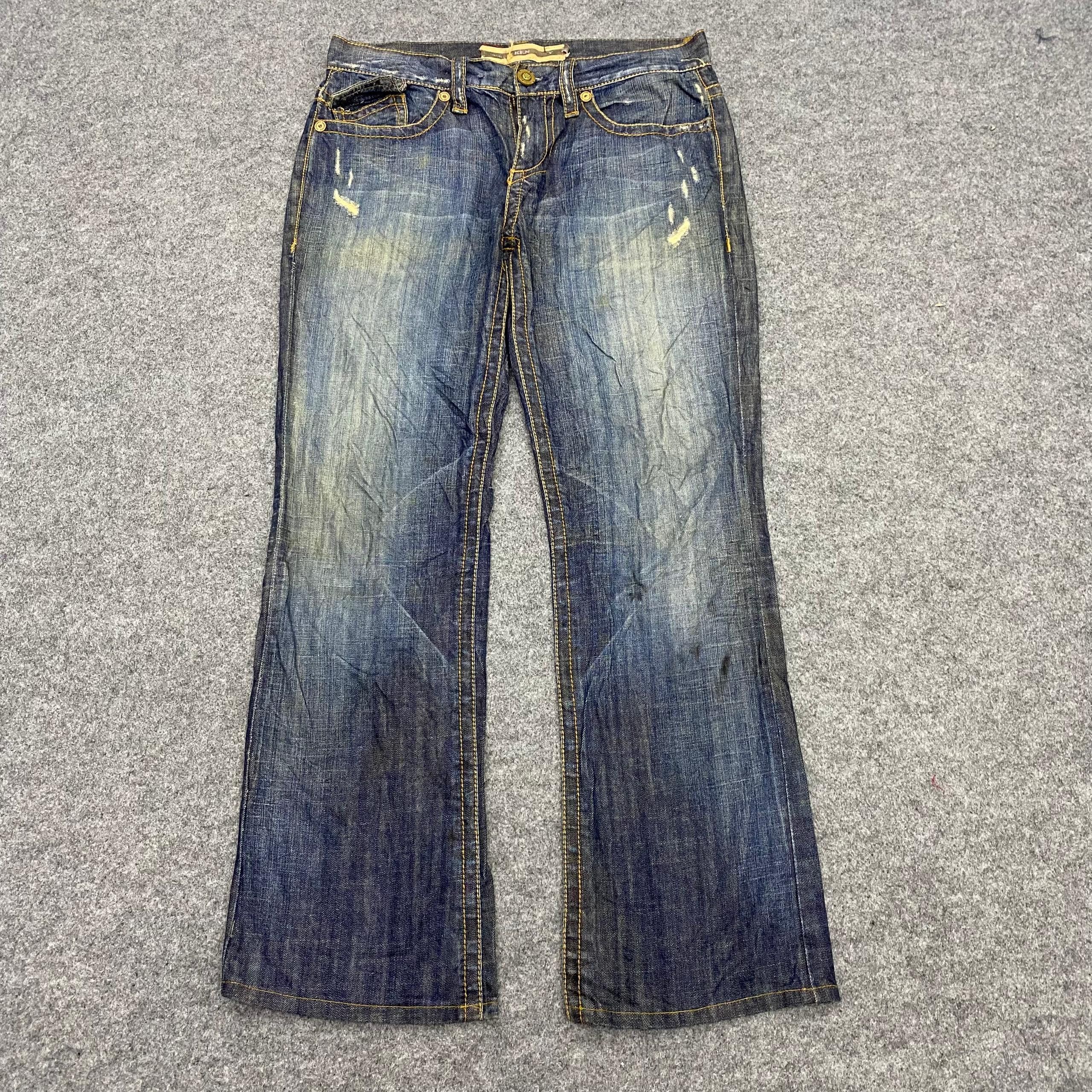 If Six Was Nine Vintage Kentucky Distressed Flare Denim Size US 34 / EU 50 - 1 Thumbnail