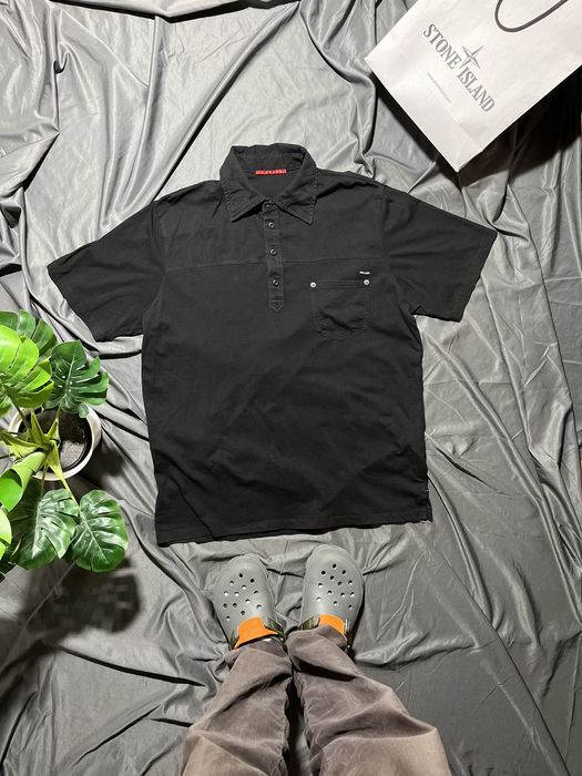 Prada Vintage Prada Polo 90s luxury designer Streetwear chest logo