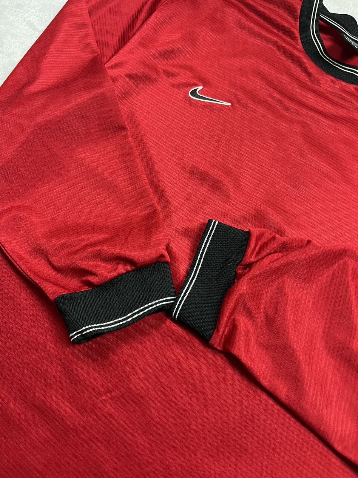 Nike 90s Nike Swoosh Vintage Y2K Soccer Longsleeve Retro Polo Tee Size US XL / EU 56 / 4 - 7 Thumbnail