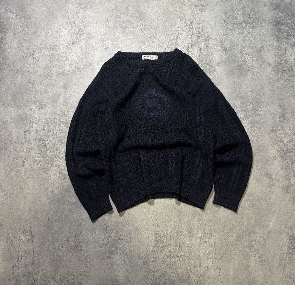 Burberry × Vintage Unique Vintage 90’s burberrys knitted sweater big logo Size US M / EU 48-50 / 2 - 1 Thumbnail