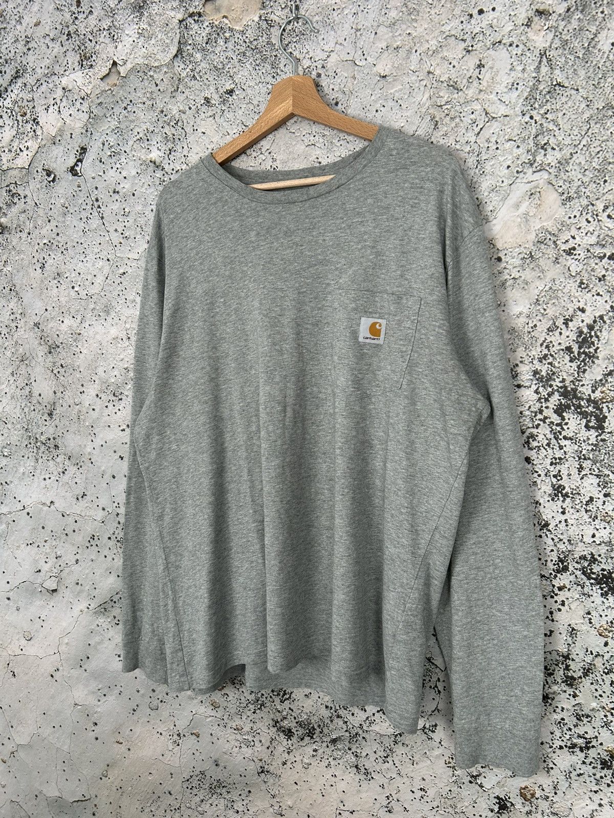 Carhartt Vintage Carhartt Grey Longsleeve Pocket Streetwear Baggy Rap Size US XL / EU 56 / 4 - 2 Thumbnail