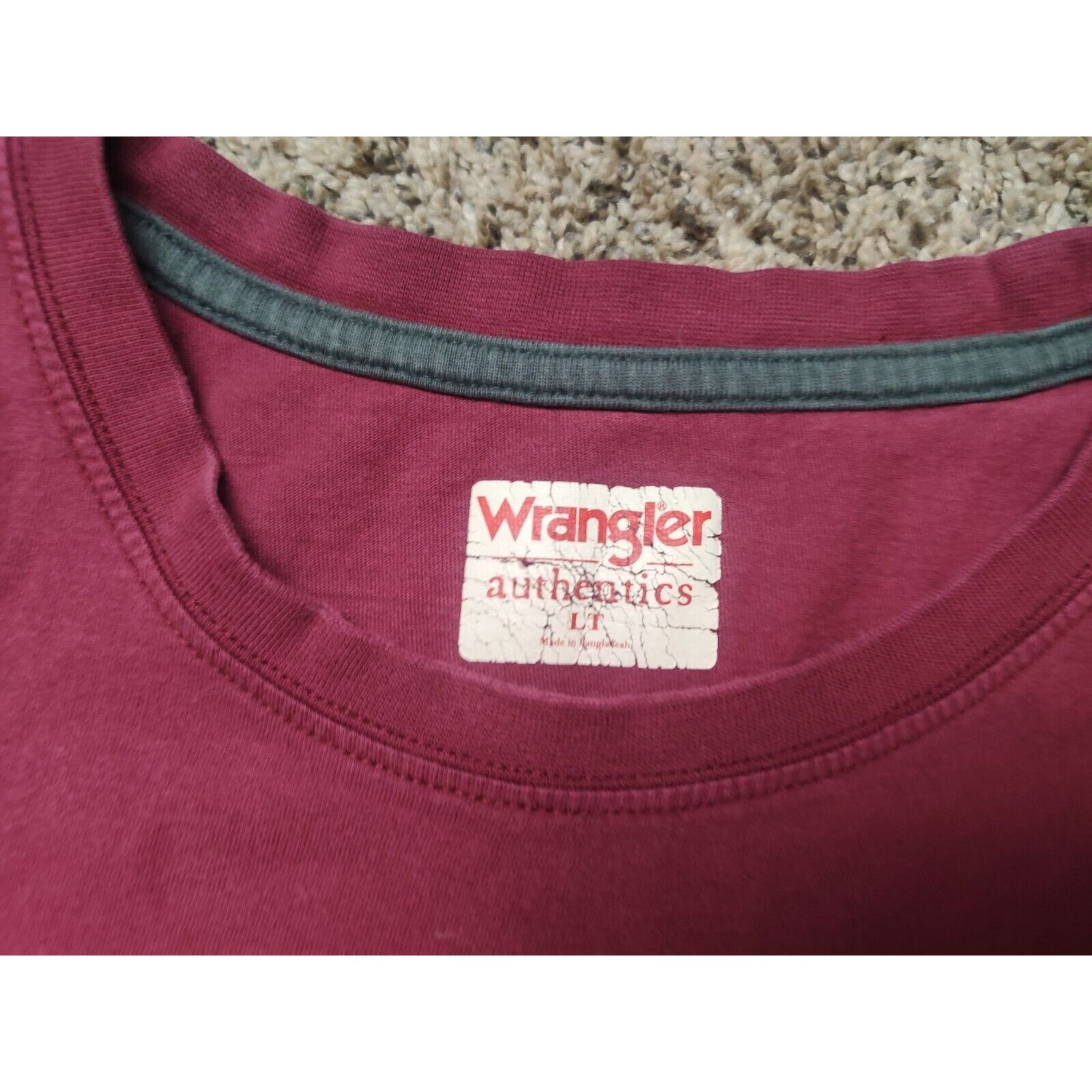 Wrangler Wrangler Shirt Adult Mens Large Maroon Torso Pocket Size US L / EU 52-54 / 3 - 5 Thumbnail