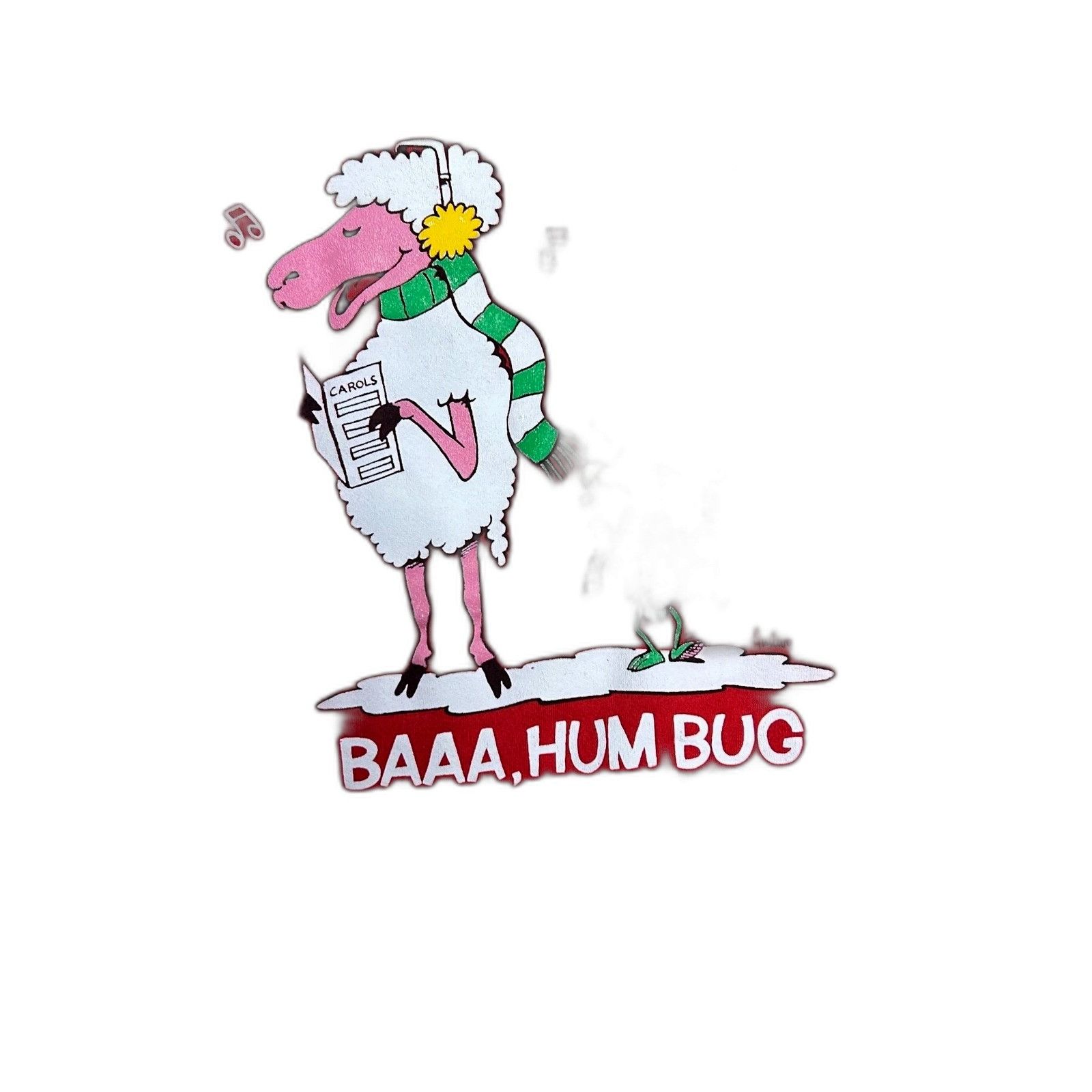 Vintage Vintage Christmas Caroling Baaa, Hum Bug Sweatshirt Xl Red Size US XL / EU 56 / 4 - 2 Thumbnail