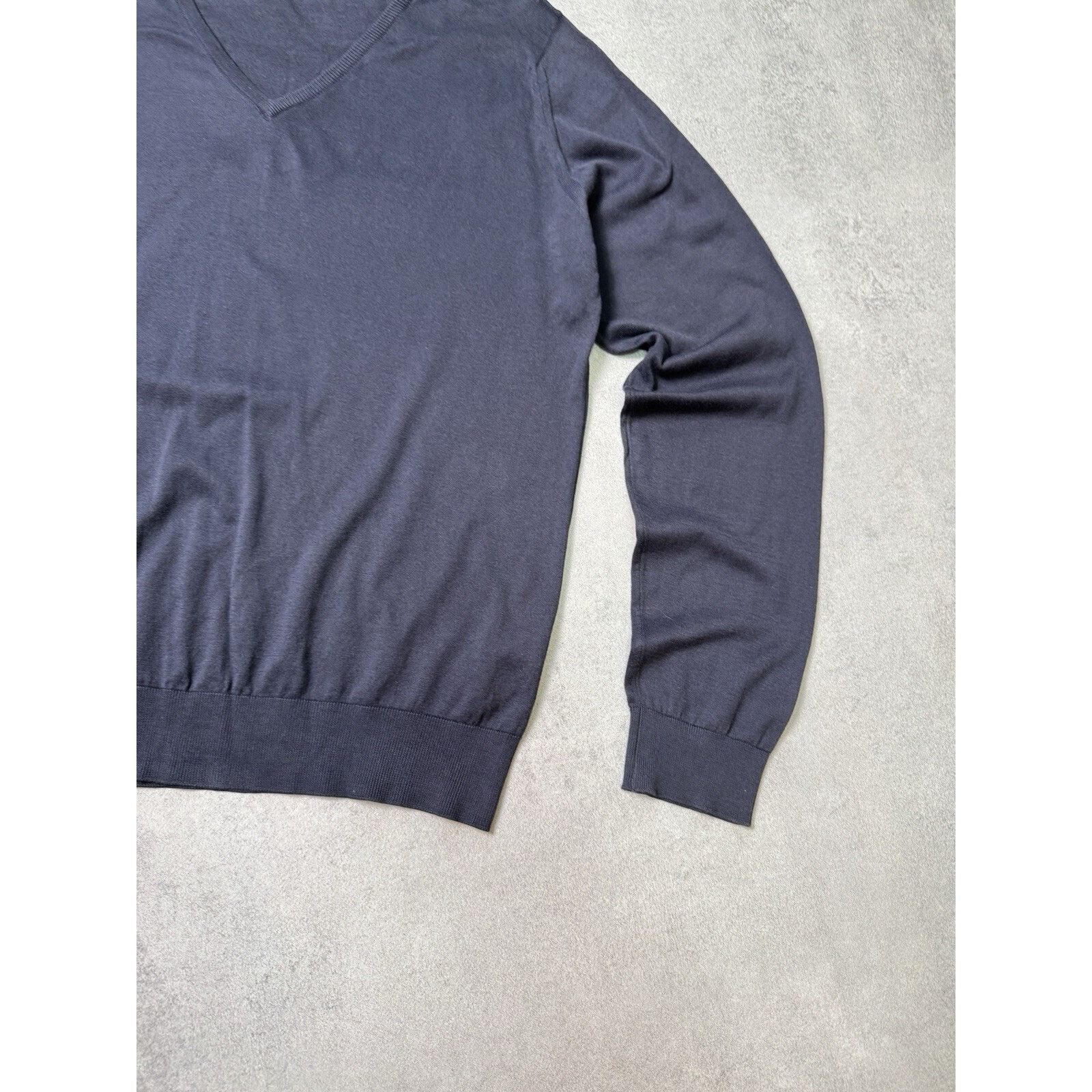 John Smedley V Neck Men Sweater Cotton Jumper Pullover