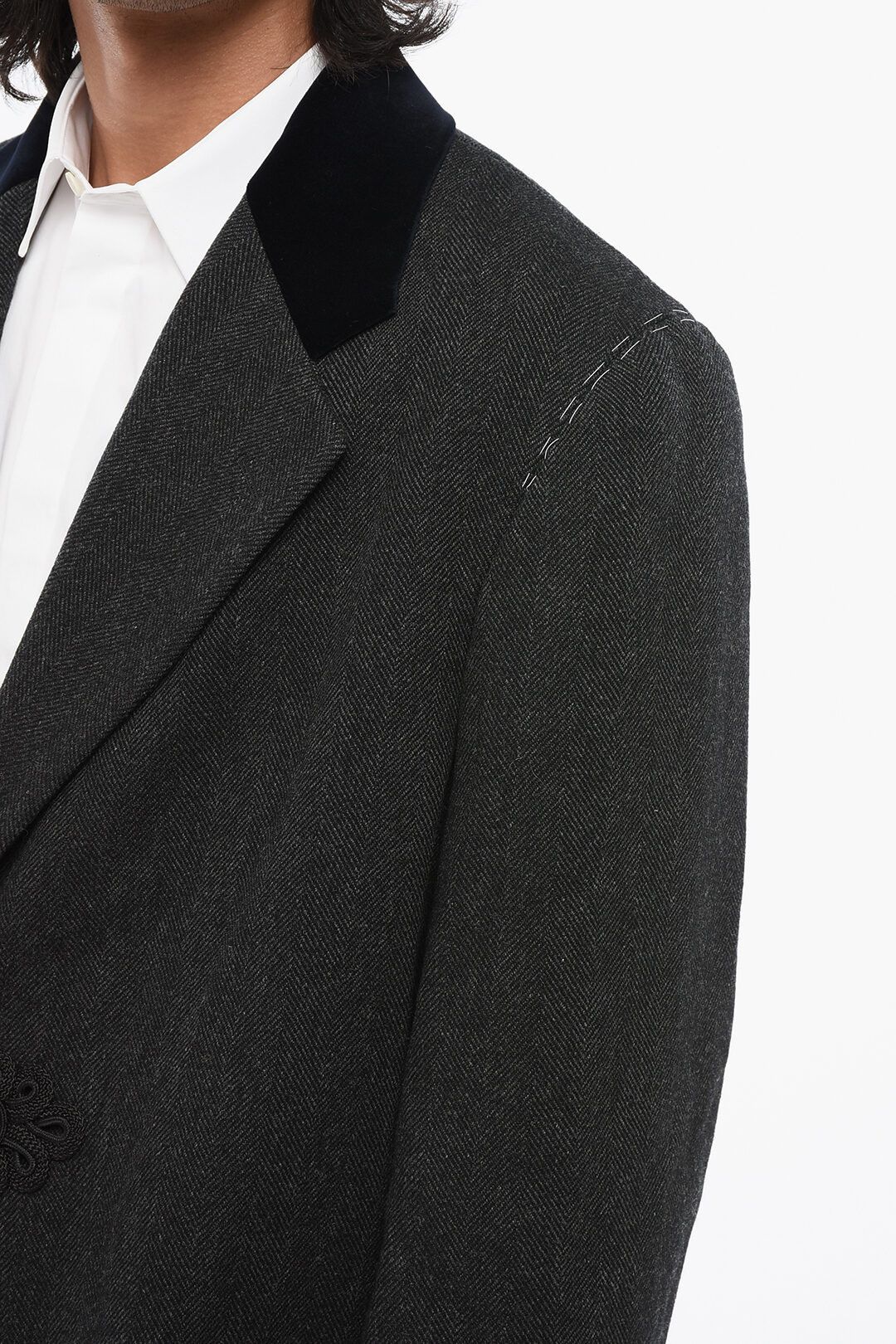 Maison Margiela og1mm0825 Wool Maxi Coat in Black Size US S / EU 44-46 / 1 - 3 Thumbnail