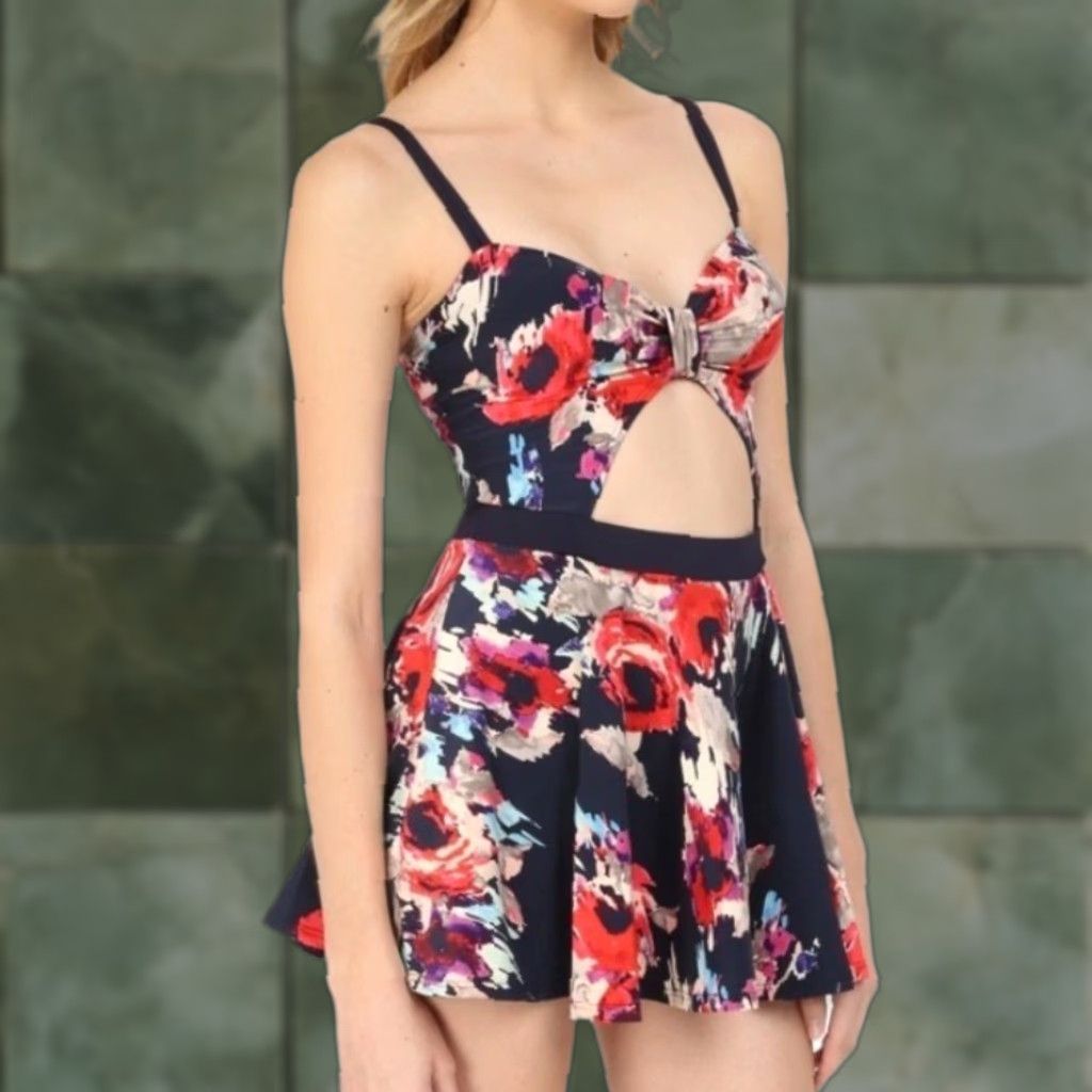 Vintage VINTAGE NWT Kate Spade New York One Piece Bathing Suit XL Rich Navy Peep Hole Floral Swimdress Womens Size XL / US 12-14 / IT 48-50 - 1 Thumbnail