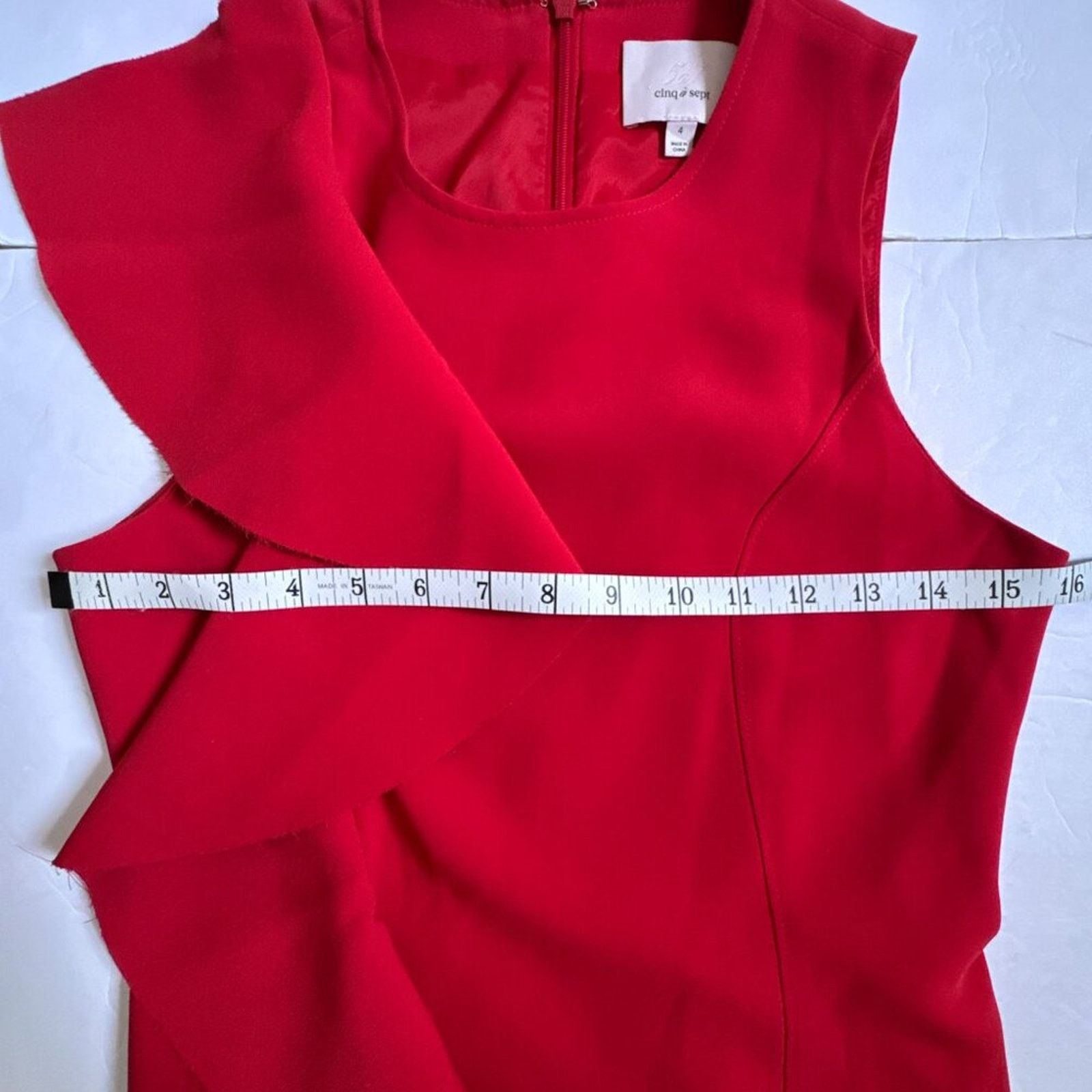 Cinq a Sept Cinq à Sept Kimberlin Ruffle Cascade Red Dress Size 4 Size S / US 4 / IT 40 - 12 Thumbnail