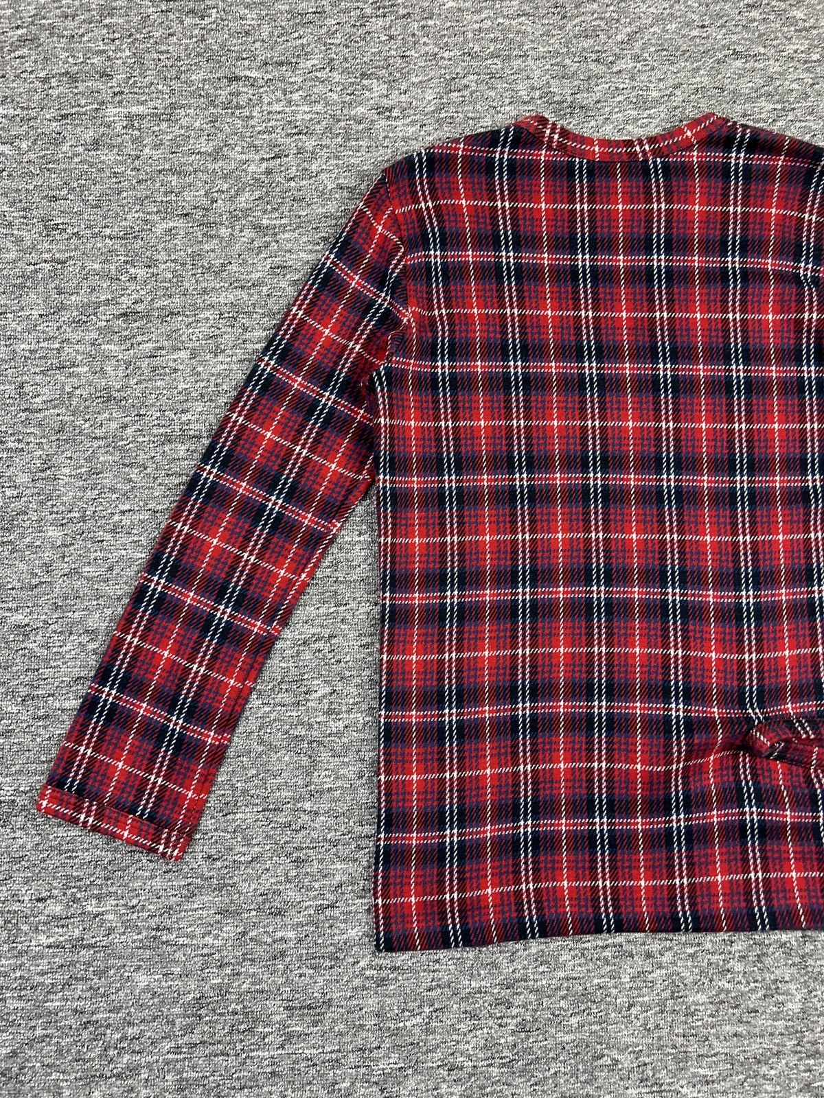 Comme des Garcons CDG – Deformed Knit Asymmetric Red Tartan Long Sleeve Top Size M / US 6-8 / IT 42-44 - 17 Thumbnail