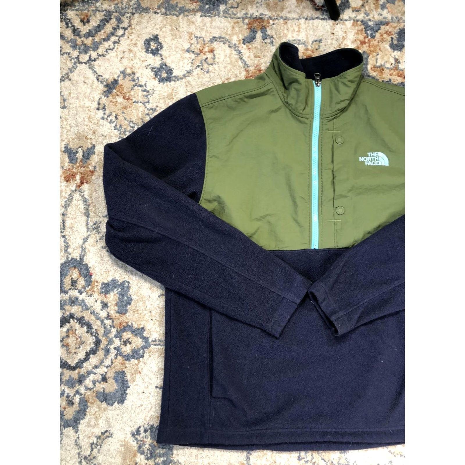 The North Face The North Face Fleece Jacket Mens M Colorblock 1/2 Zip Hiking Blue Green Size US M / EU 48-50 / 2 - 3 Thumbnail