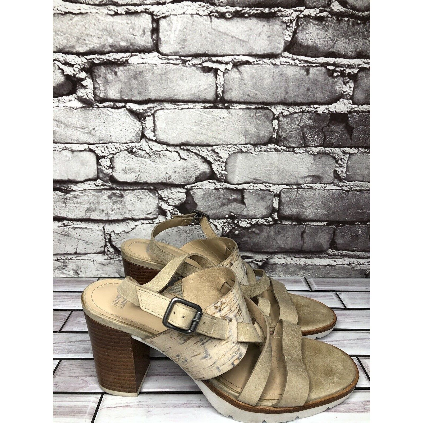 Johnston & Murphy Johnston & Murphy Kayla Taupe Leather Heel Strappy Sandals W Size US 9 / IT 39 - 17 Thumbnail