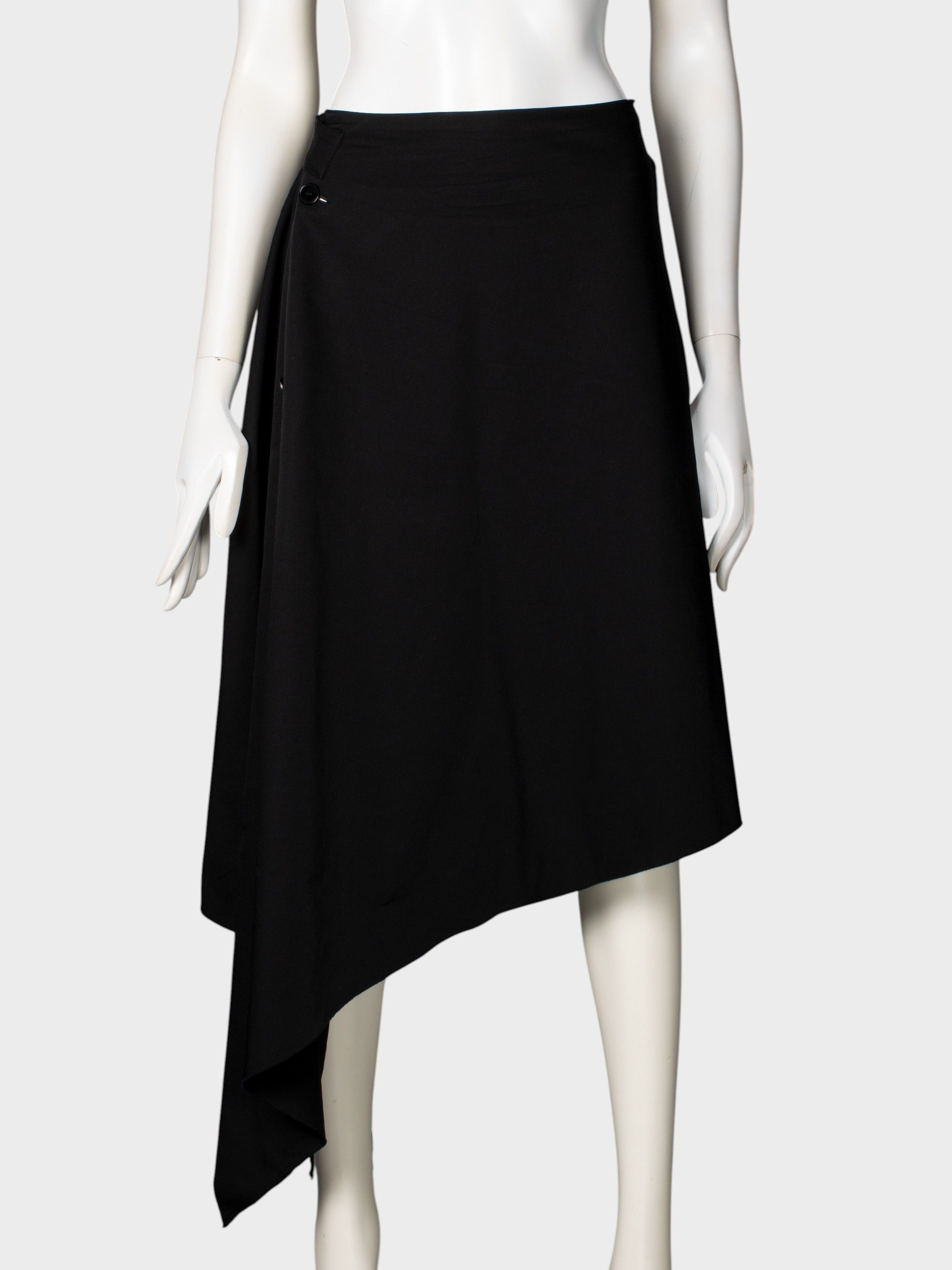 Yohji Yamamoto Y's Red Label - AW07 - wool asymmetrical skirt with buttons Size 33" - 1 Thumbnail