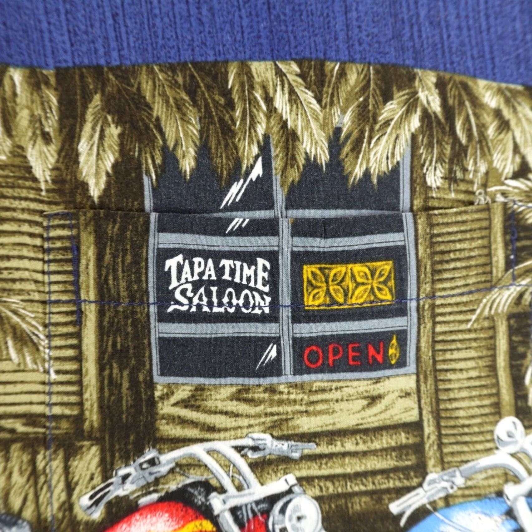 Paradise Found VINTAGE Paradise Found Shirt Mens 3XL Blue Hawaiian Motorcycles Biker Aloha Camp Shirt Size US XXL / EU 58 / 5 - 7 Thumbnail