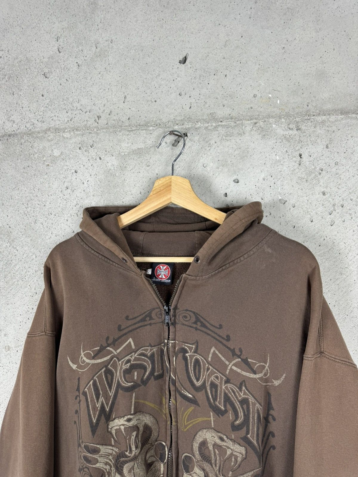 Vintage Vintage West Coast Choppers Faded Snake Zip Hoodie Size US XL / EU 56 / 4 - 3 Thumbnail