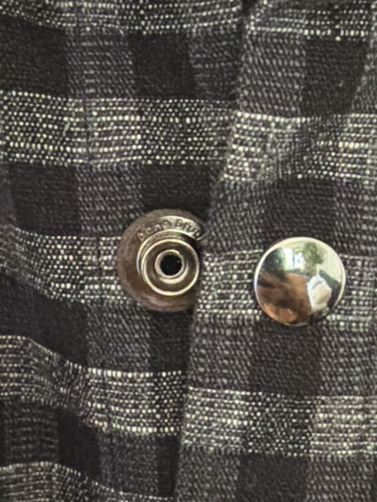 Acne Studios Acne Studios black gray check overshirt Size US L / EU 52-54 / 3 - 3 Thumbnail