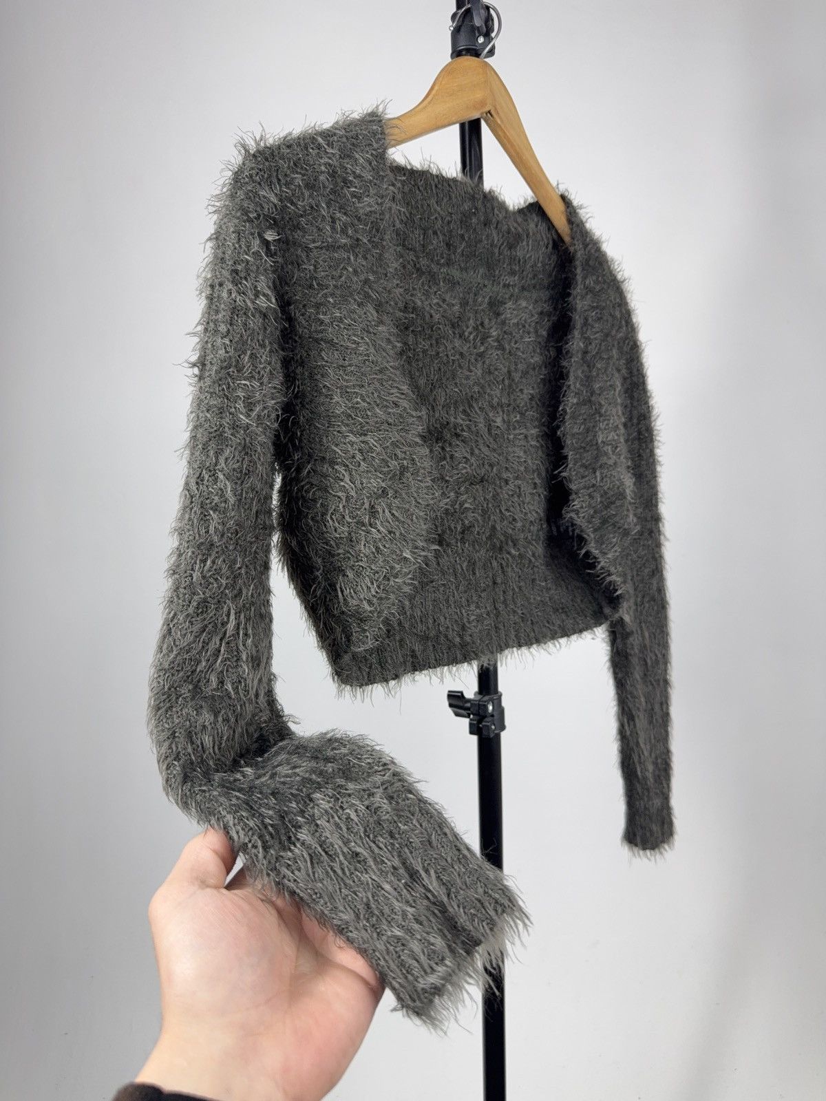 If Six Was Nine Fuzzy Japanese 00s Cropped Mohair Like Knit Bolero Cardigan Size S / US 4 / IT 40 - 3 Thumbnail